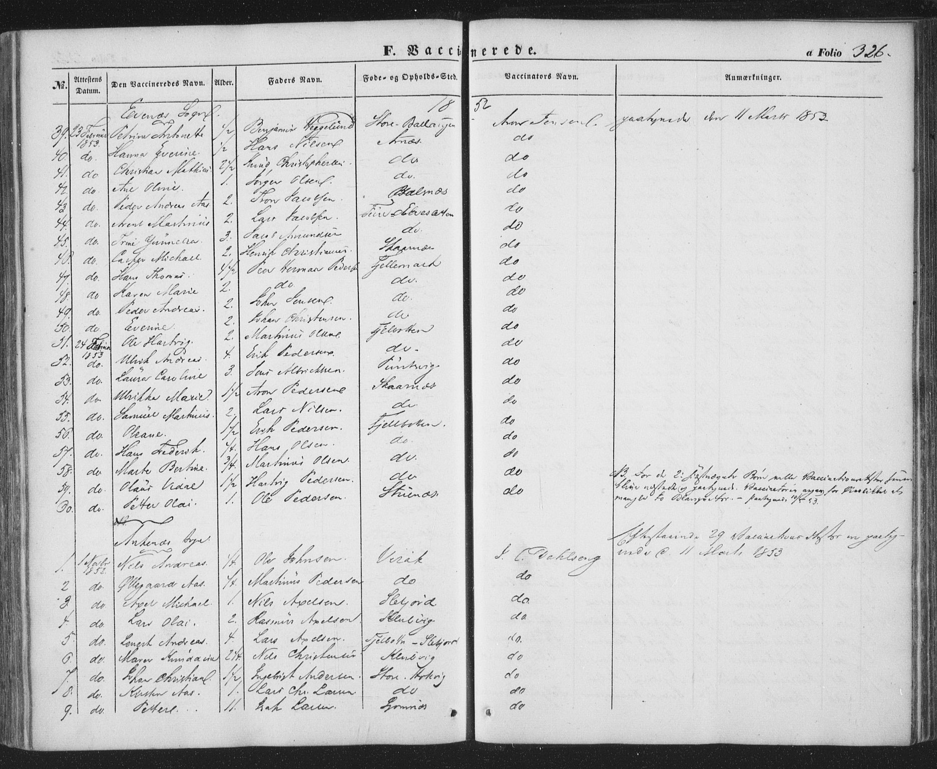 Ministerialprotokoller, klokkerbøker og fødselsregistre - Nordland, AV/SAT-A-1459/863/L0895: Parish register (official) no. 863A07, 1851-1860, p. 326