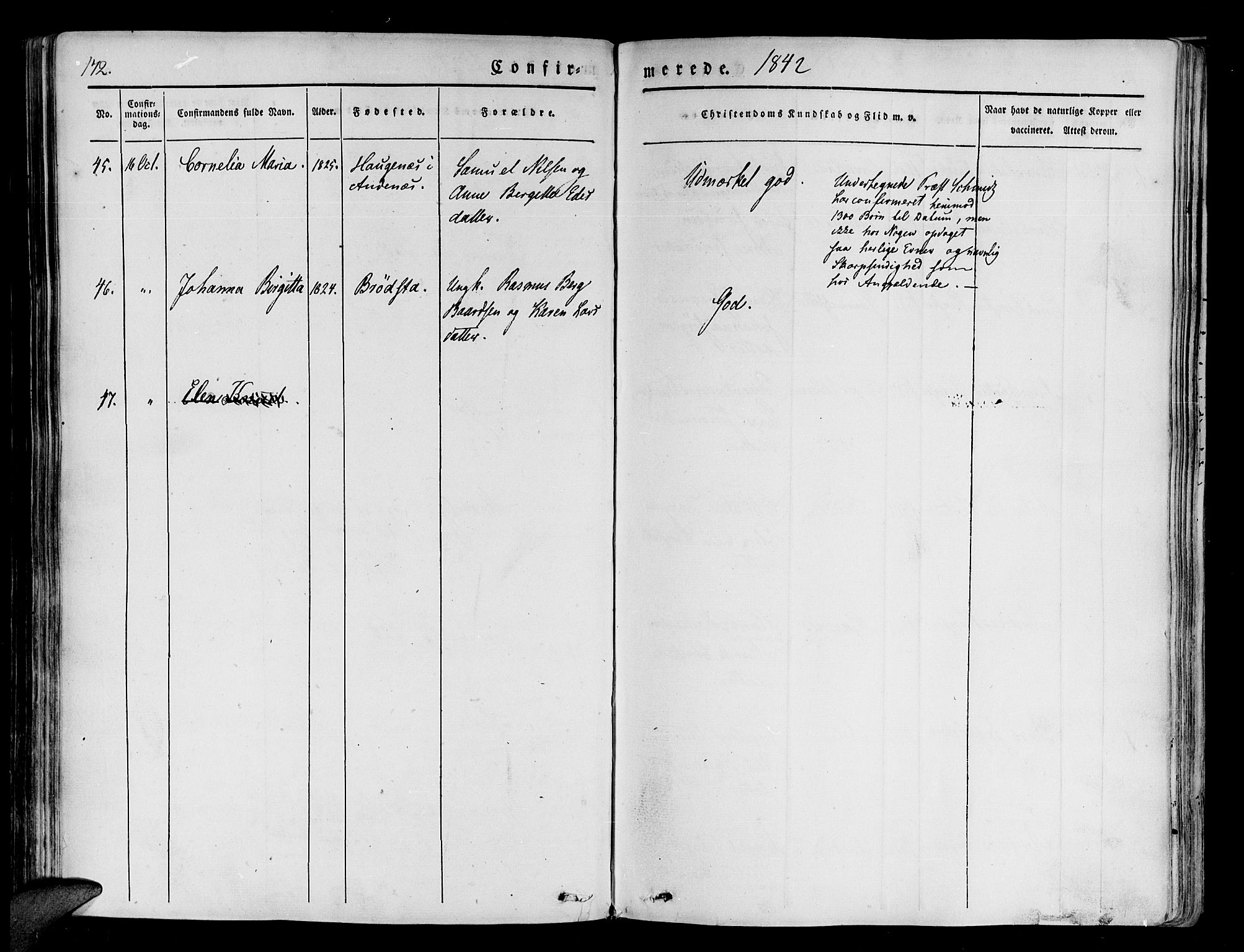 Tranøy sokneprestkontor, SATØ/S-1313/I/Ia/Iaa/L0005kirke: Parish register (official) no. 5, 1829-1844, p. 172