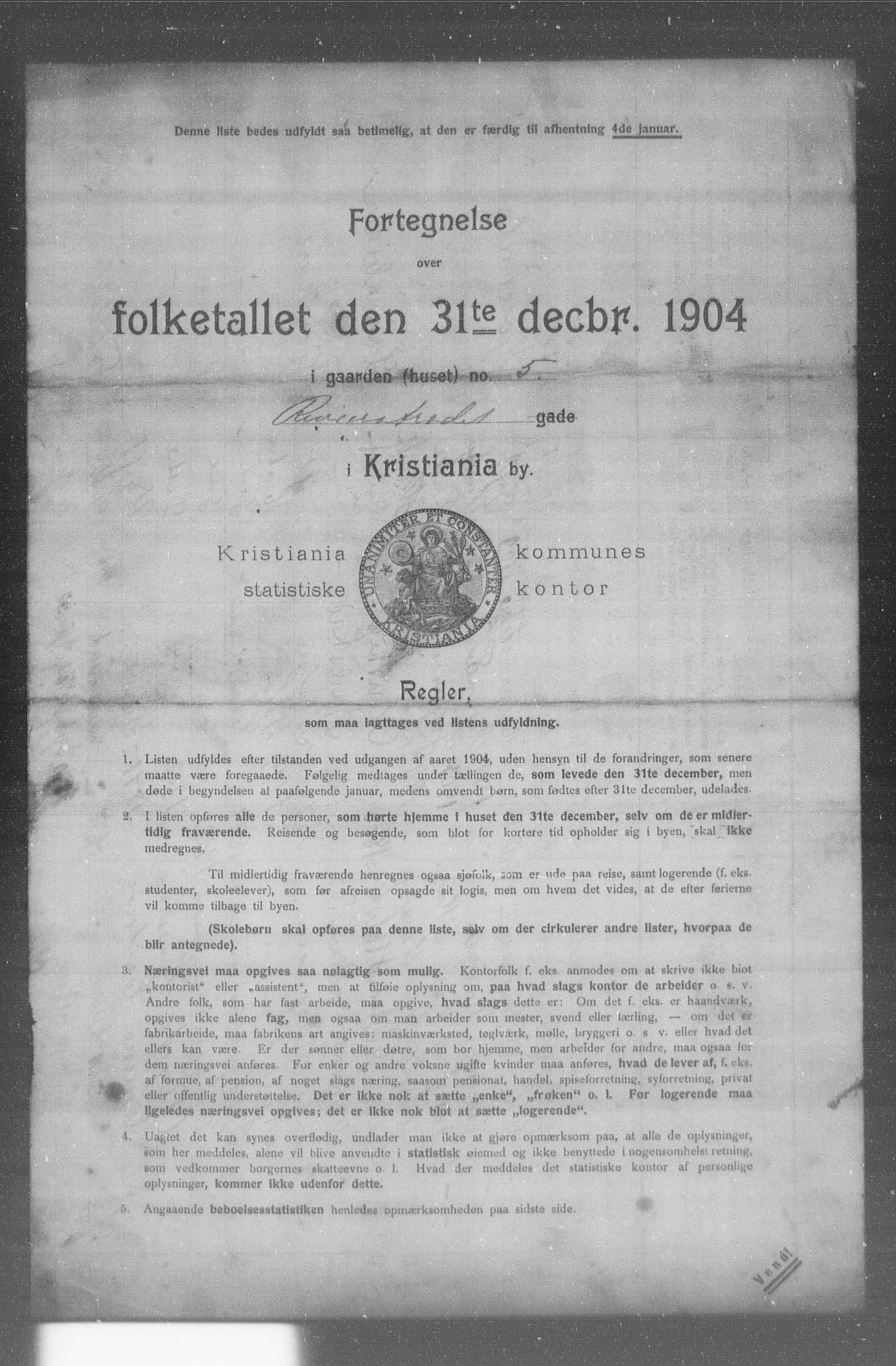 OBA, Municipal Census 1904 for Kristiania, 1904, p. 15957