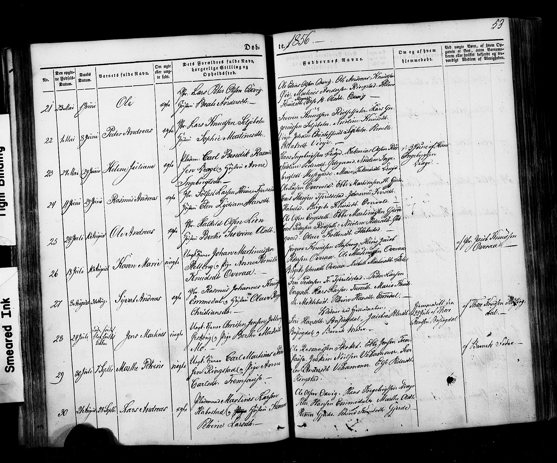 Ministerialprotokoller, klokkerbøker og fødselsregistre - Møre og Romsdal, AV/SAT-A-1454/520/L0275: Parish register (official) no. 520A05, 1844-1881, p. 53