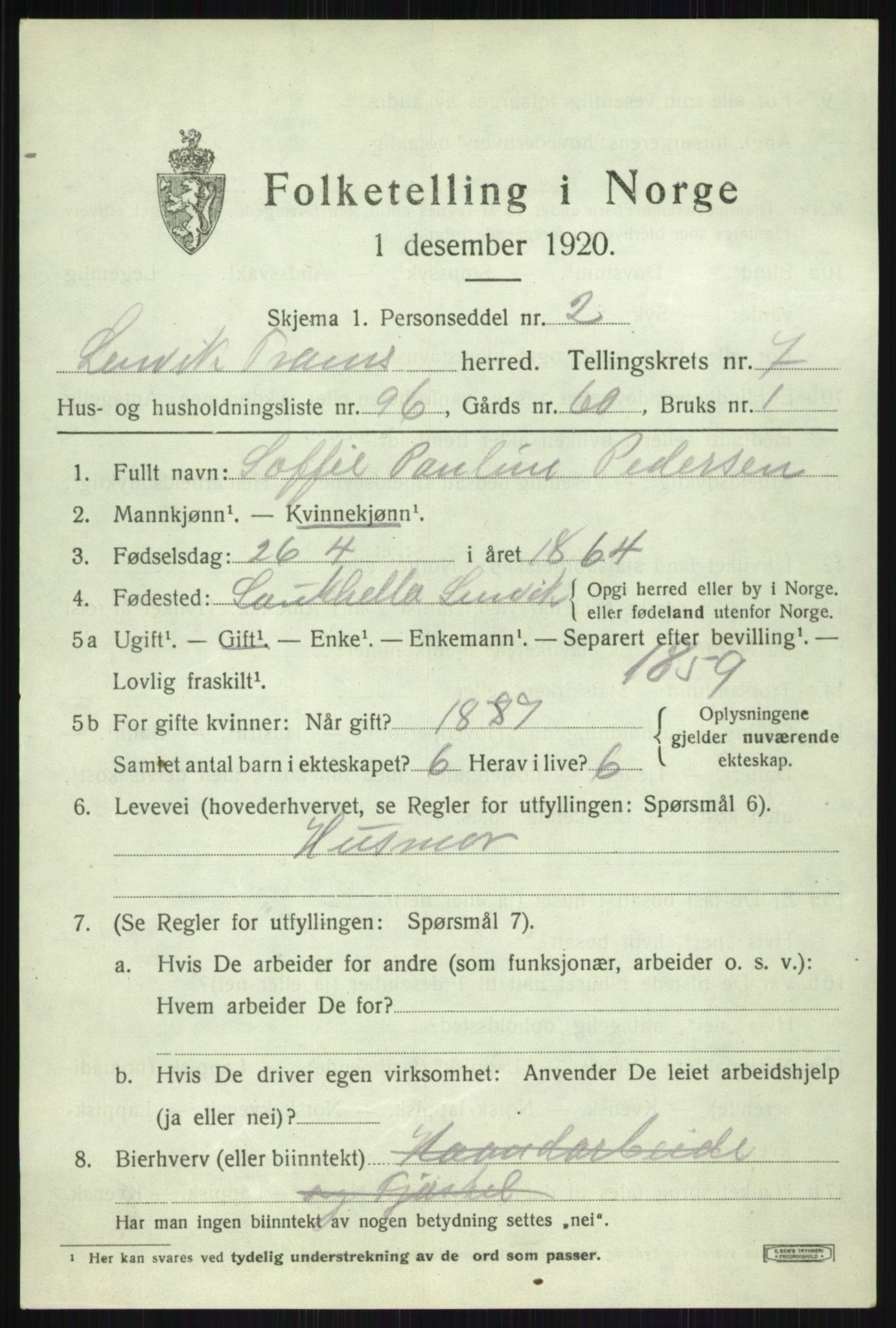 SATØ, 1920 census for Lenvik, 1920, p. 10688