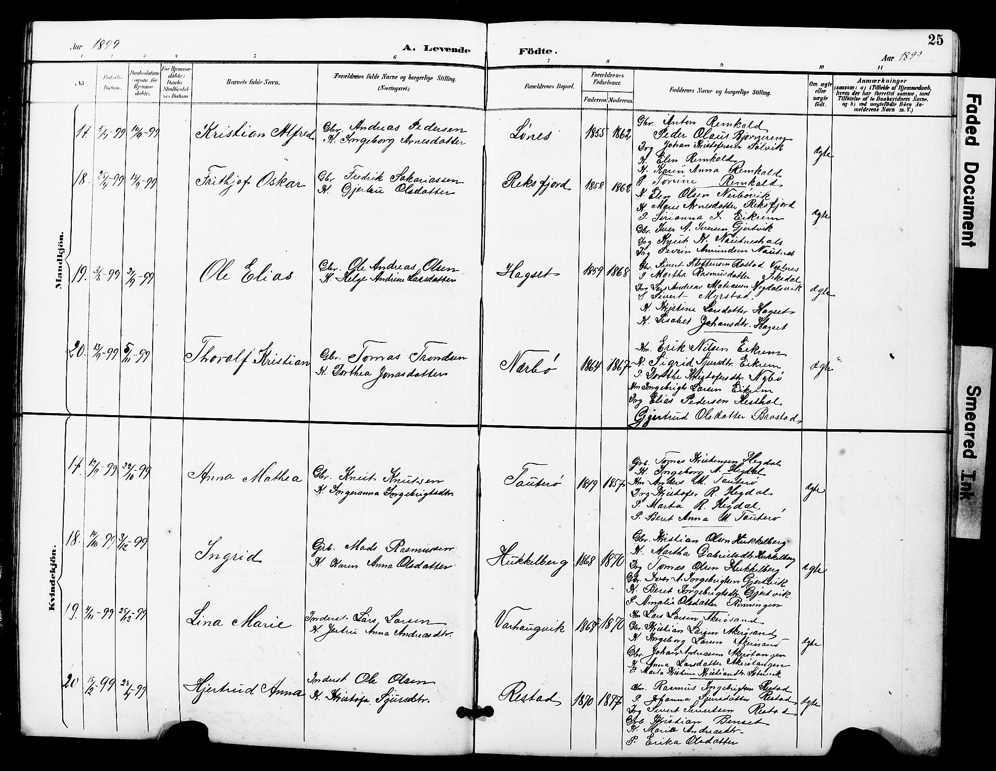 Ministerialprotokoller, klokkerbøker og fødselsregistre - Møre og Romsdal, AV/SAT-A-1454/560/L0725: Parish register (copy) no. 560C02, 1895-1930, p. 25