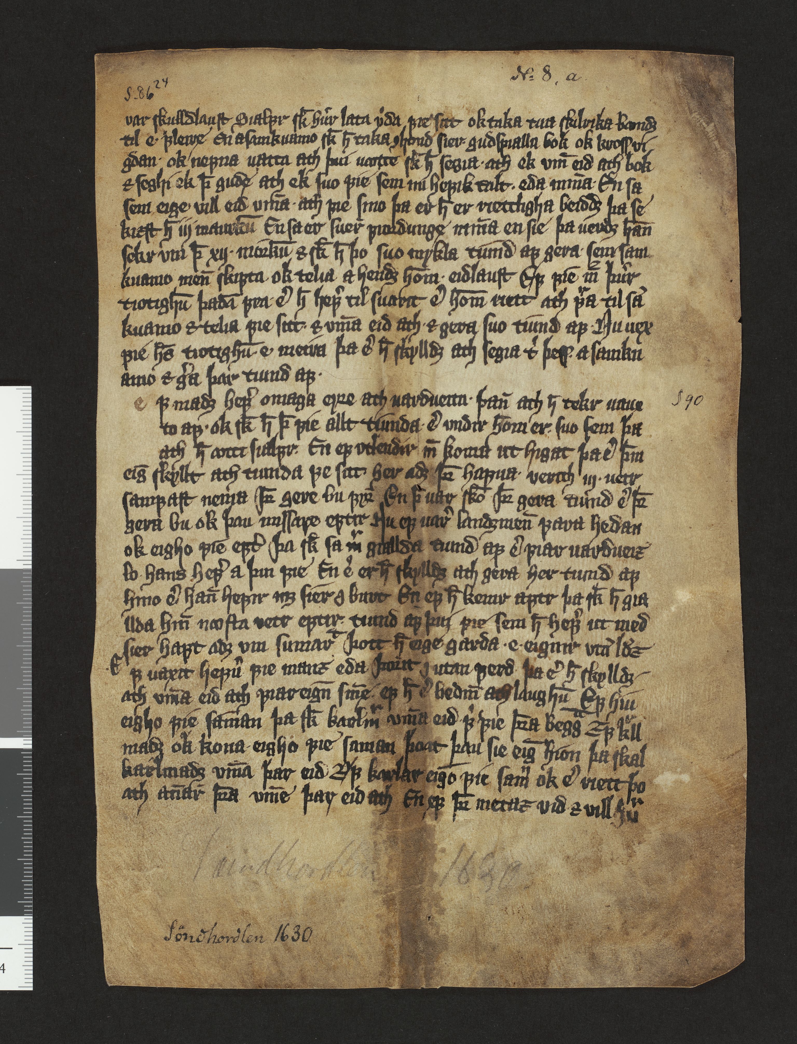 Riksarkivets diplomsamling, AV/RA-EA-5965/F26/L0002: Norrøne membranfragmenter bestand 2-9 (10), 1100-1536, p. 200