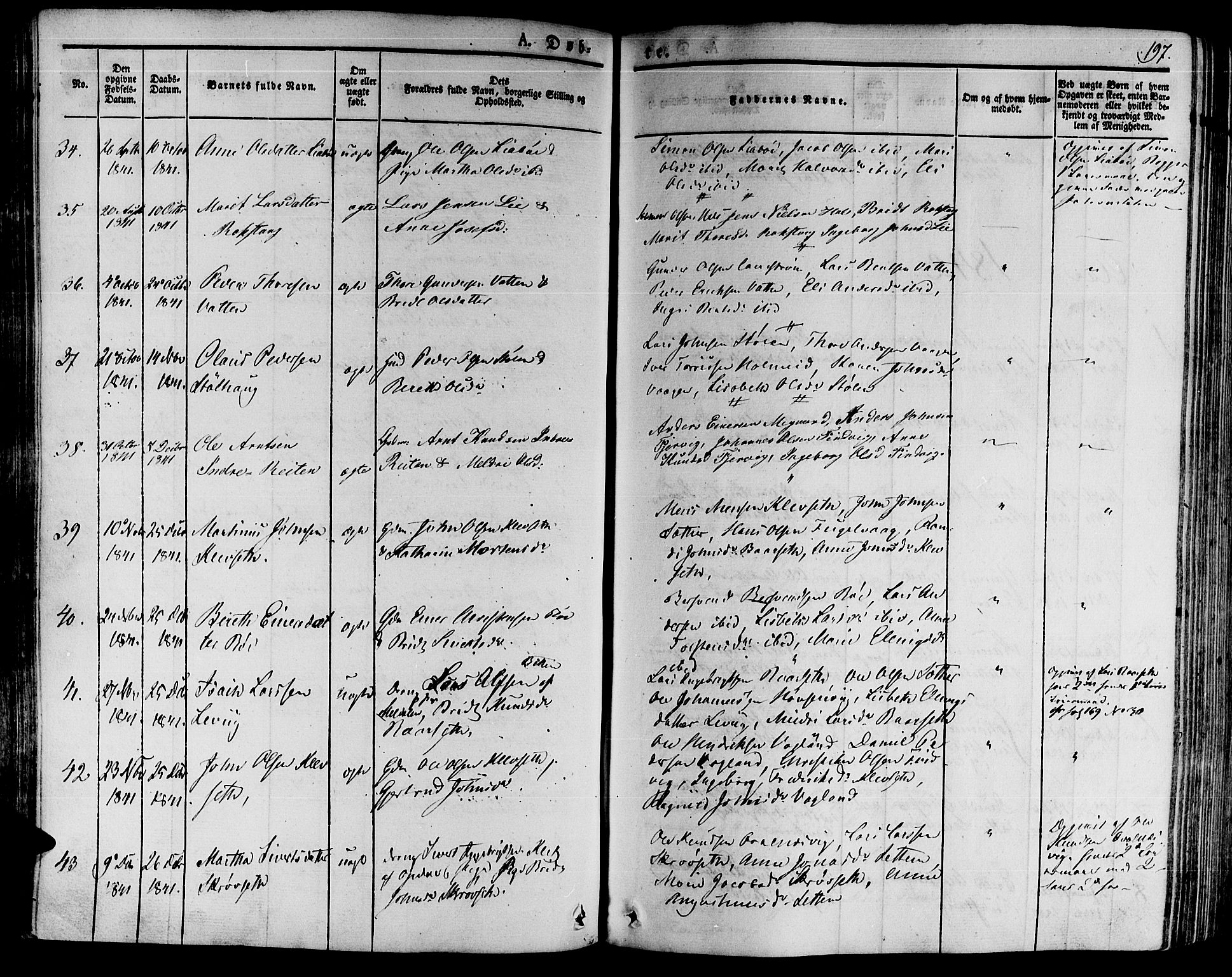 Ministerialprotokoller, klokkerbøker og fødselsregistre - Møre og Romsdal, AV/SAT-A-1454/592/L1025: Parish register (official) no. 592A03 /2, 1831-1849, p. 197