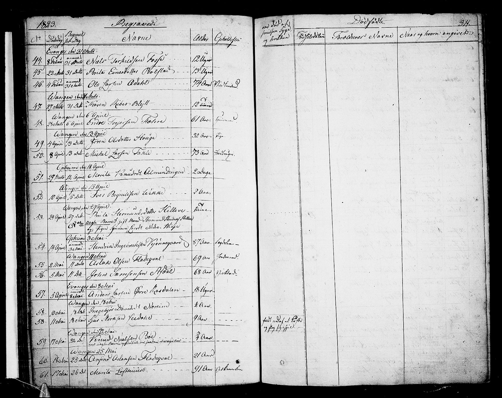 Voss sokneprestembete, AV/SAB-A-79001/H/Haa: Parish register (official) no. A 12, 1823-1837, p. 311