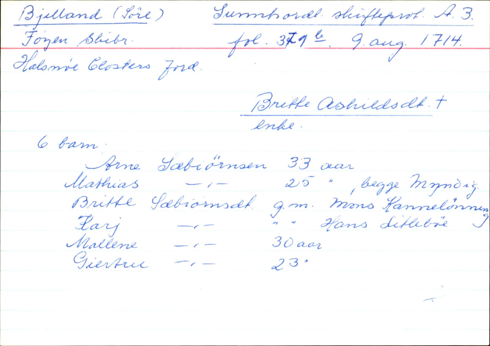 Skiftekort ved Statsarkivet i Bergen, SAB/SKIFTEKORT/004/L0002: Skifteprotokoll nr. 3, 1708-1717, p. 309