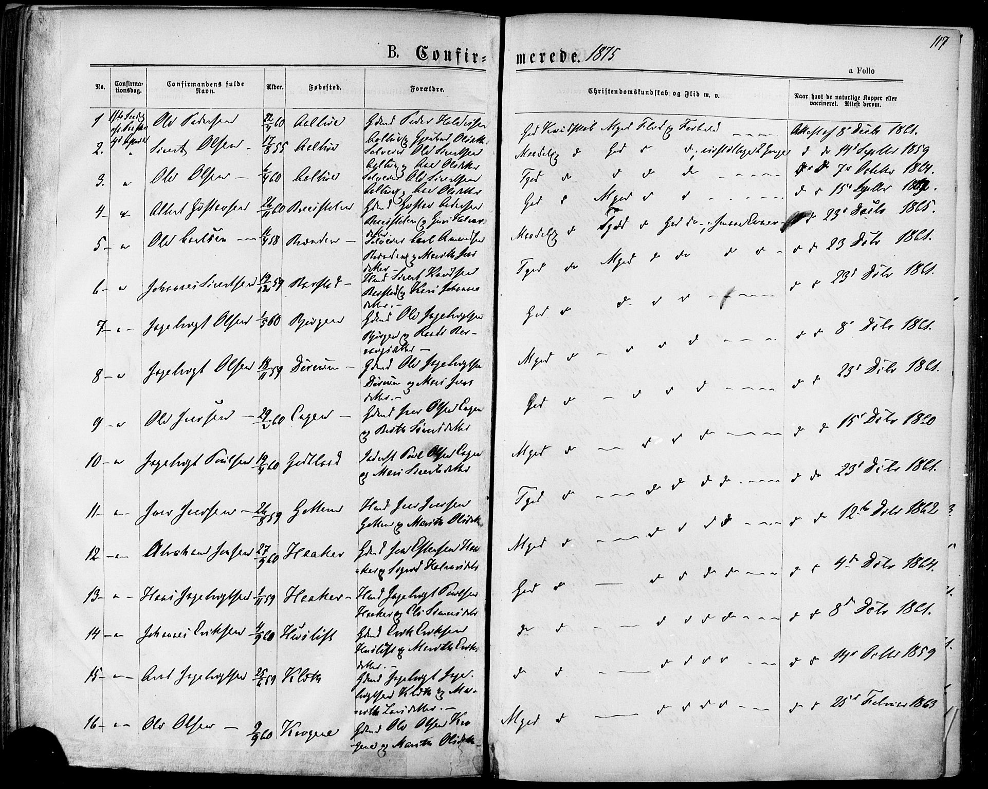Ministerialprotokoller, klokkerbøker og fødselsregistre - Sør-Trøndelag, SAT/A-1456/678/L0900: Parish register (official) no. 678A09, 1872-1881, p. 117
