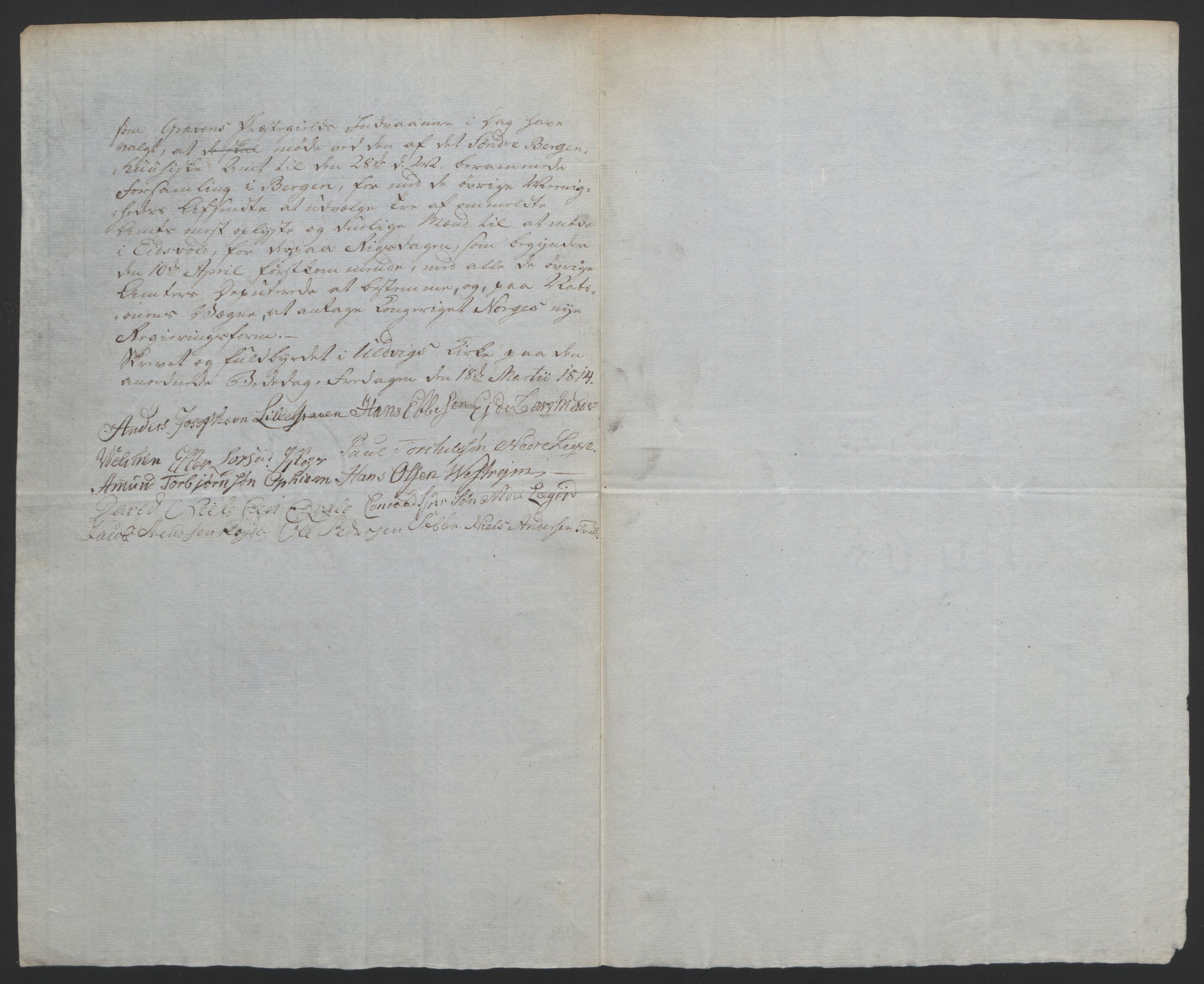 Statsrådssekretariatet, RA/S-1001/D/Db/L0008: Fullmakter for Eidsvollsrepresentantene i 1814. , 1814, p. 278