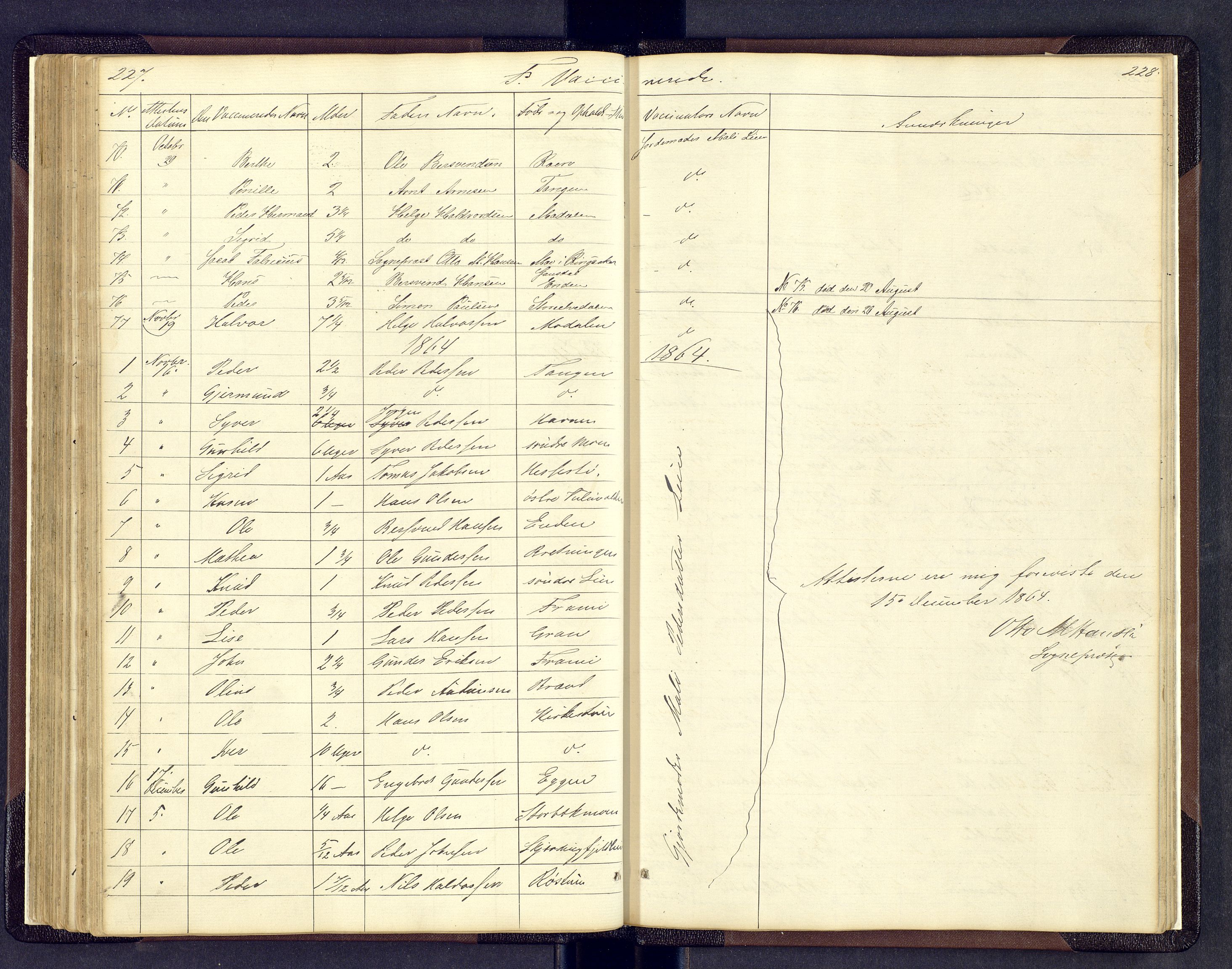 Sollia prestekontor, SAH/PREST-050/H/Ha/Hab/L0001: Parish register (copy) no. 1, 1862-1879, p. 227-228