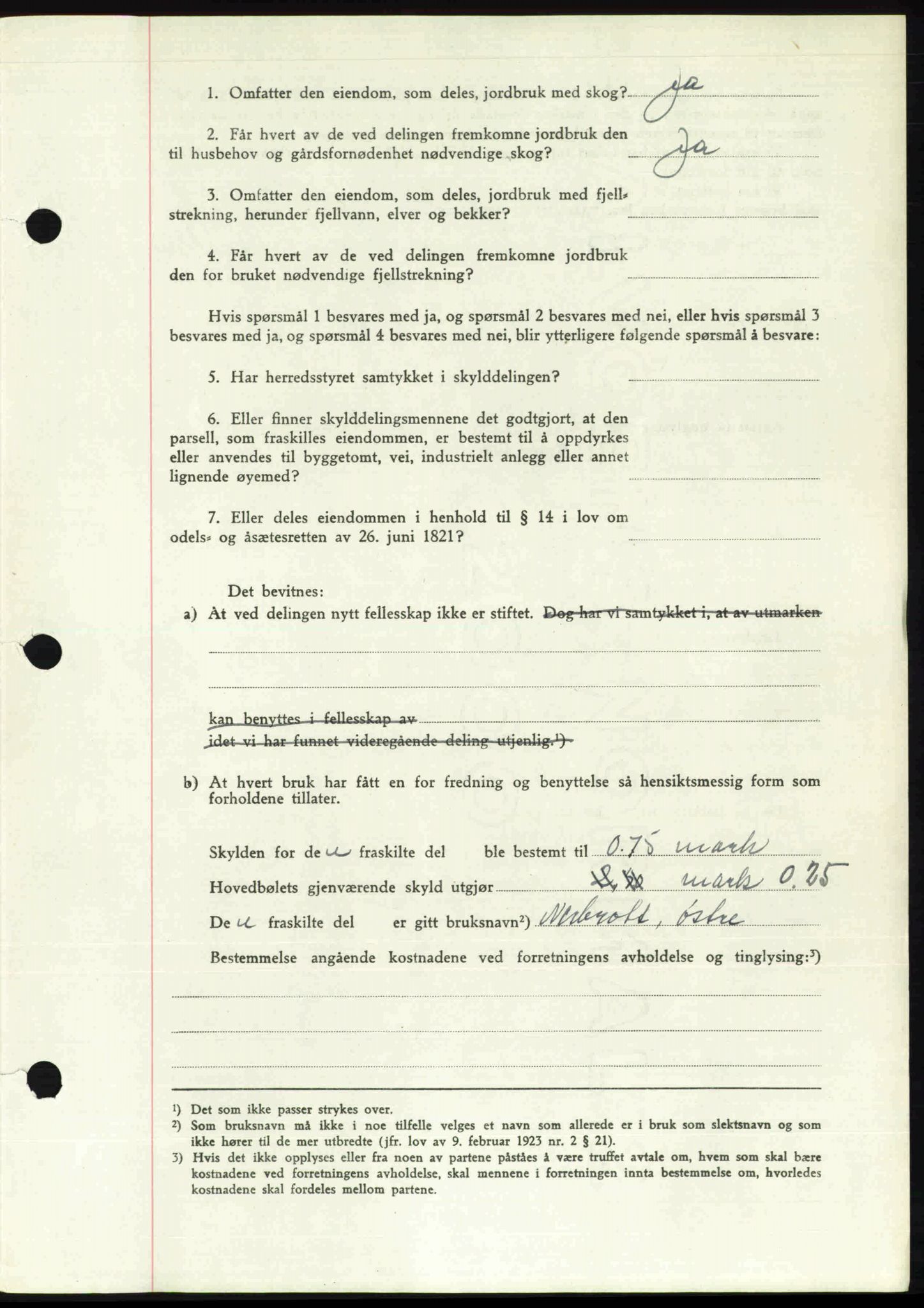 Toten tingrett, SAH/TING-006/H/Hb/Hbc/L0013: Mortgage book no. Hbc-13, 1945-1945, Diary no: : 780/1945
