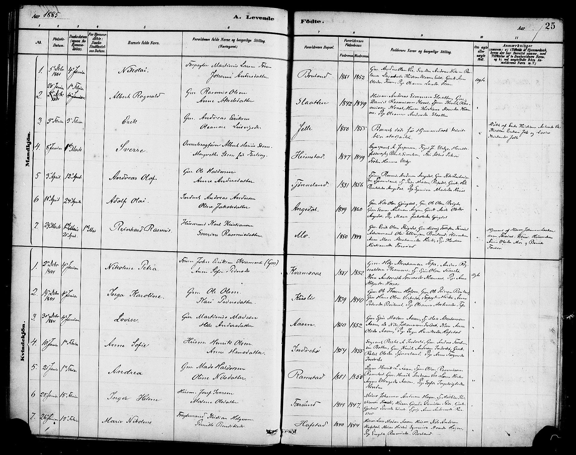 Førde sokneprestembete, SAB/A-79901/H/Haa/Haab/L0001: Parish register (official) no. B 1, 1880-1898, p. 25