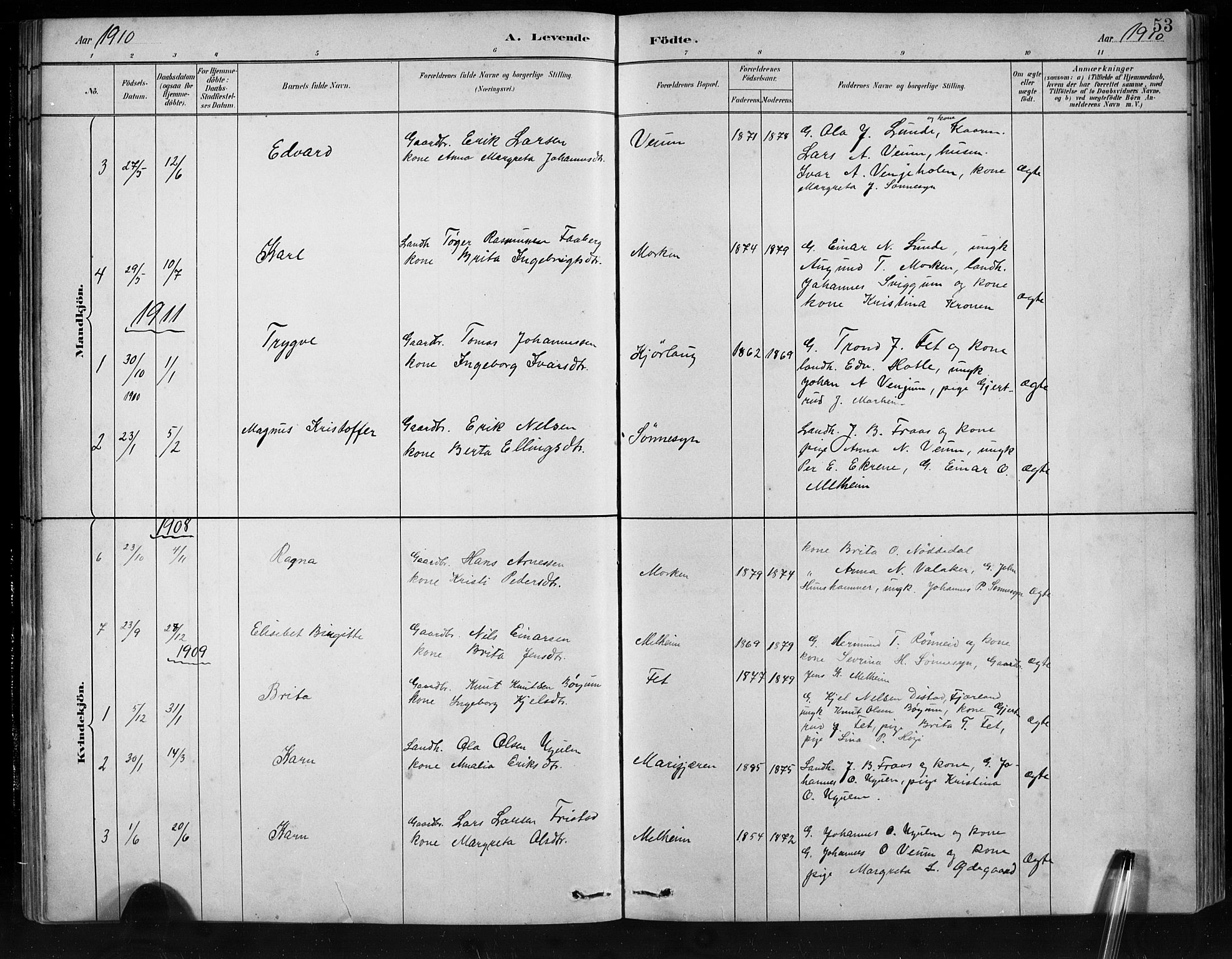 Jostedal sokneprestembete, AV/SAB-A-80601/H/Hab/Habb/L0001: Parish register (copy) no. B 1, 1882-1921, p. 53