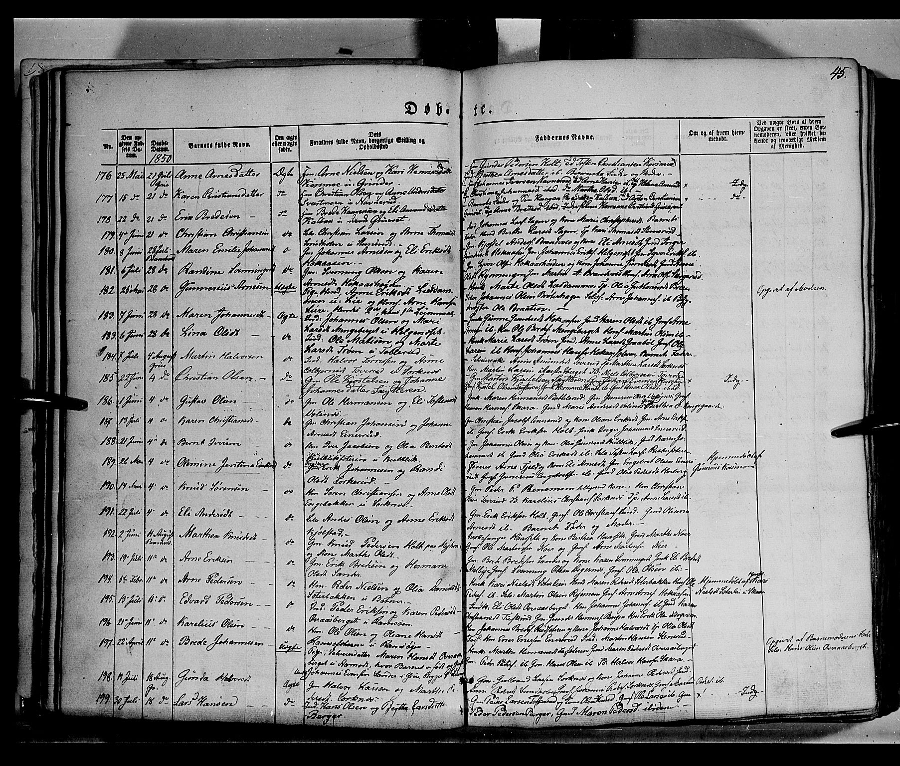 Grue prestekontor, AV/SAH-PREST-036/H/Ha/Haa/L0008: Parish register (official) no. 8, 1847-1858, p. 45