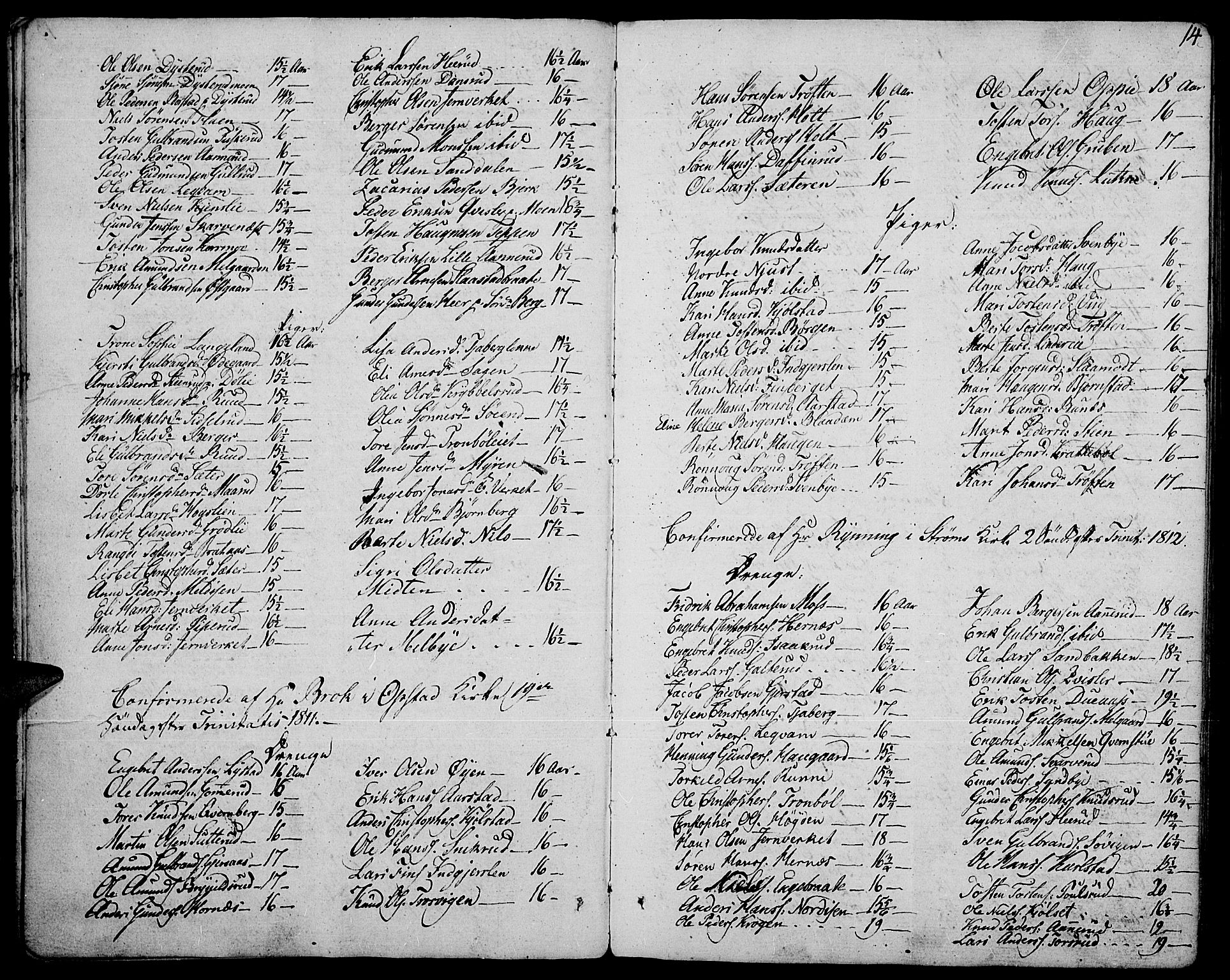 Strøm-Odalen prestekontor, SAH/PREST-028/H/Ha/Haa/L0005: Parish register (official) no. 5, 1811-1850, p. 14
