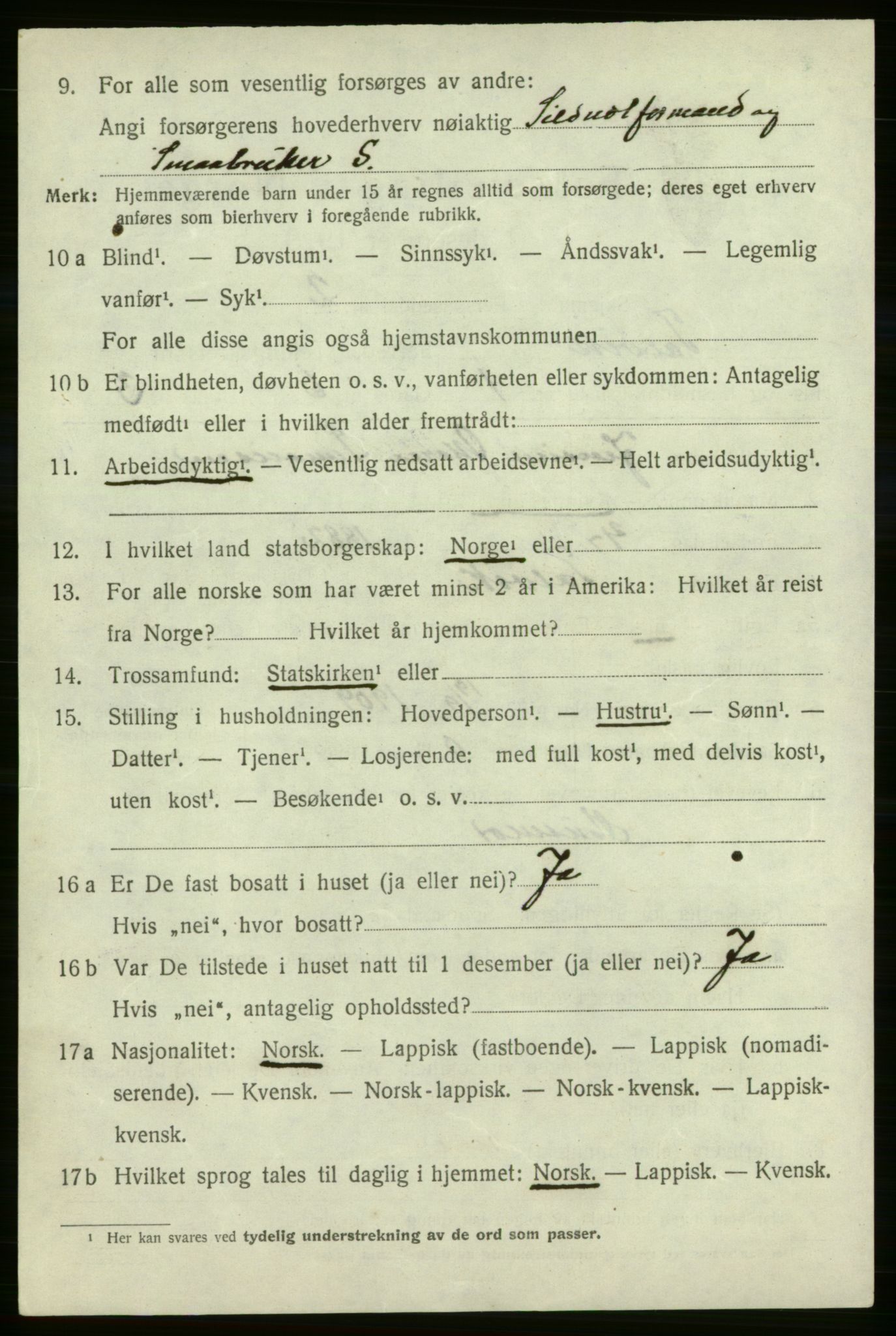 SATØ, 1920 census for Talvik, 1920, p. 1547