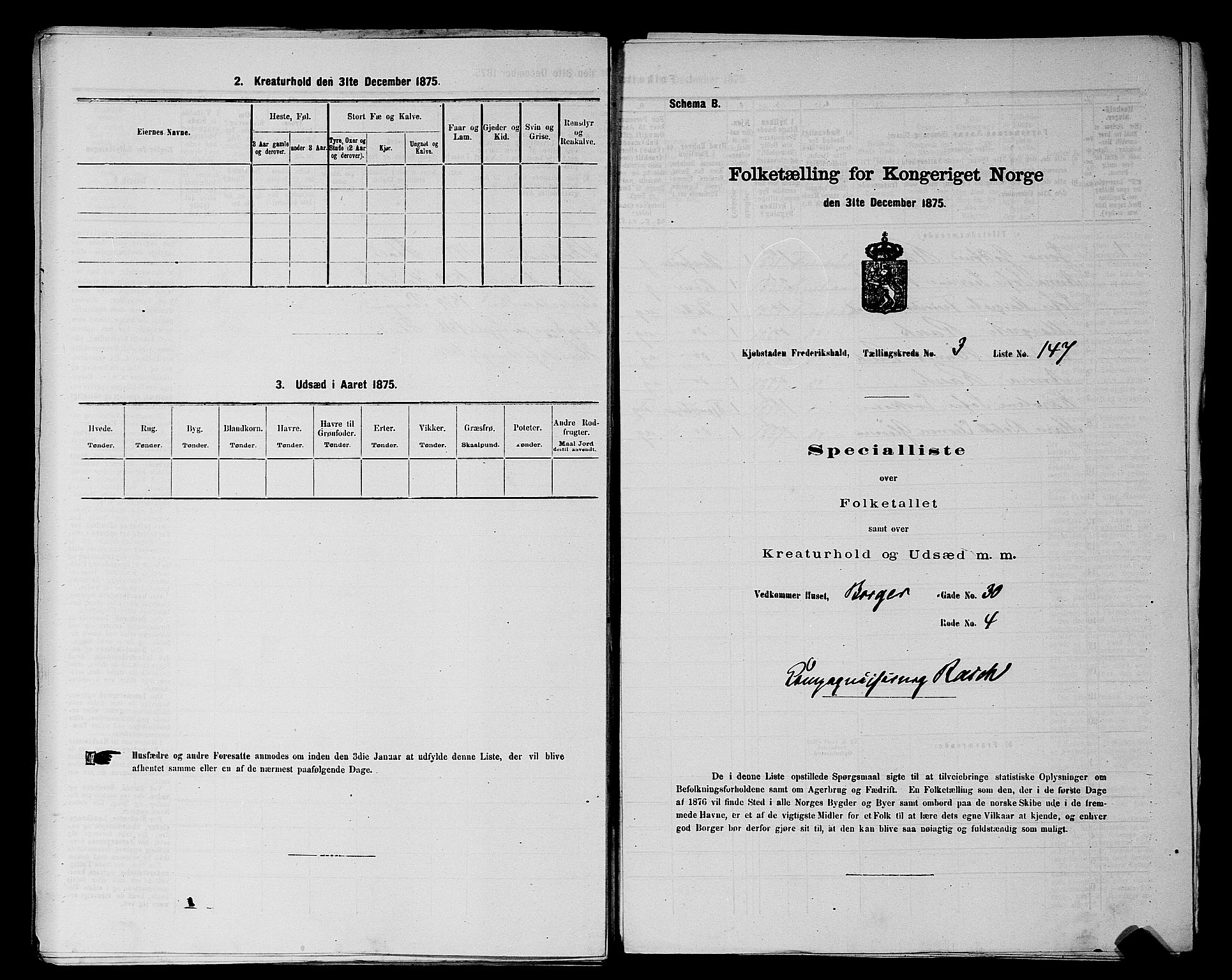 RA, 1875 census for 0101P Fredrikshald, 1875, p. 346