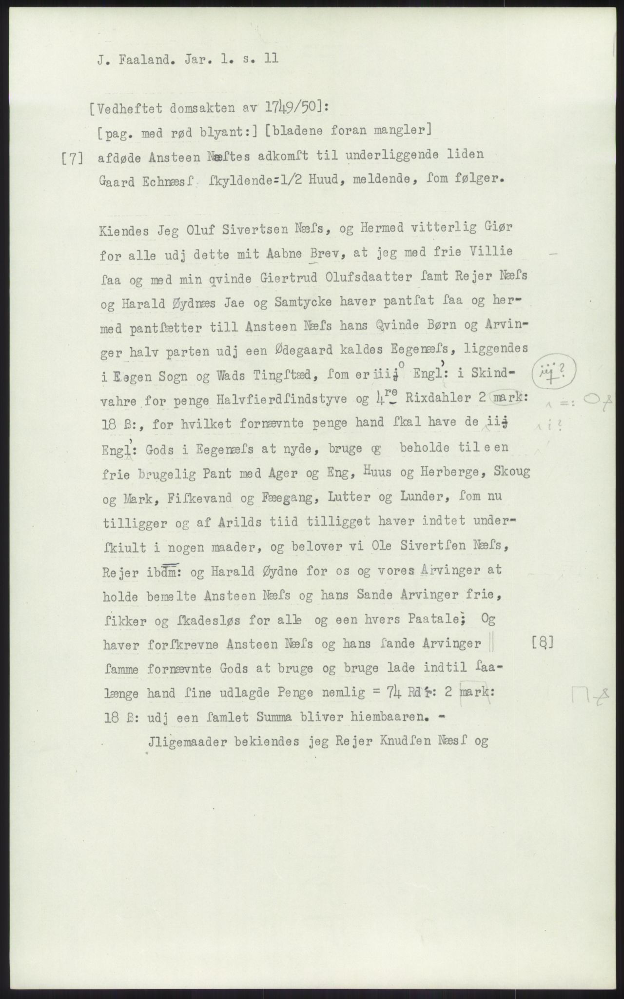 Samlinger til kildeutgivelse, Diplomavskriftsamlingen, RA/EA-4053/H/Ha, p. 1064