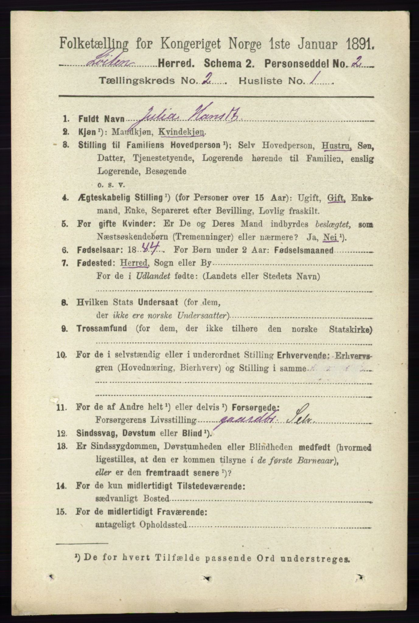 RA, 1891 census for 0415 Løten, 1891, p. 1486