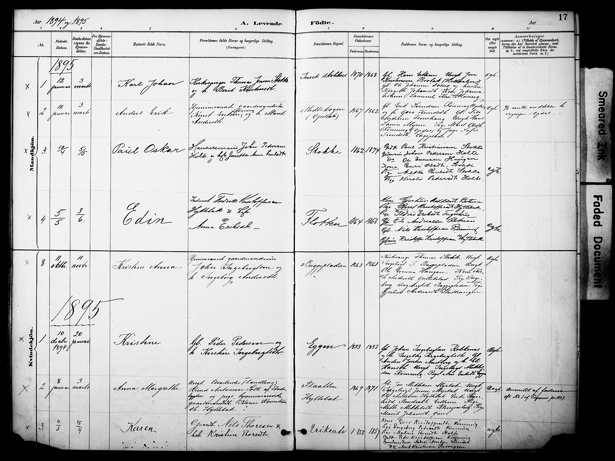 Kvikne prestekontor, SAH/PREST-064/H/Ha/Haa/L0007: Parish register (official) no. 7, 1887-1911, p. 17
