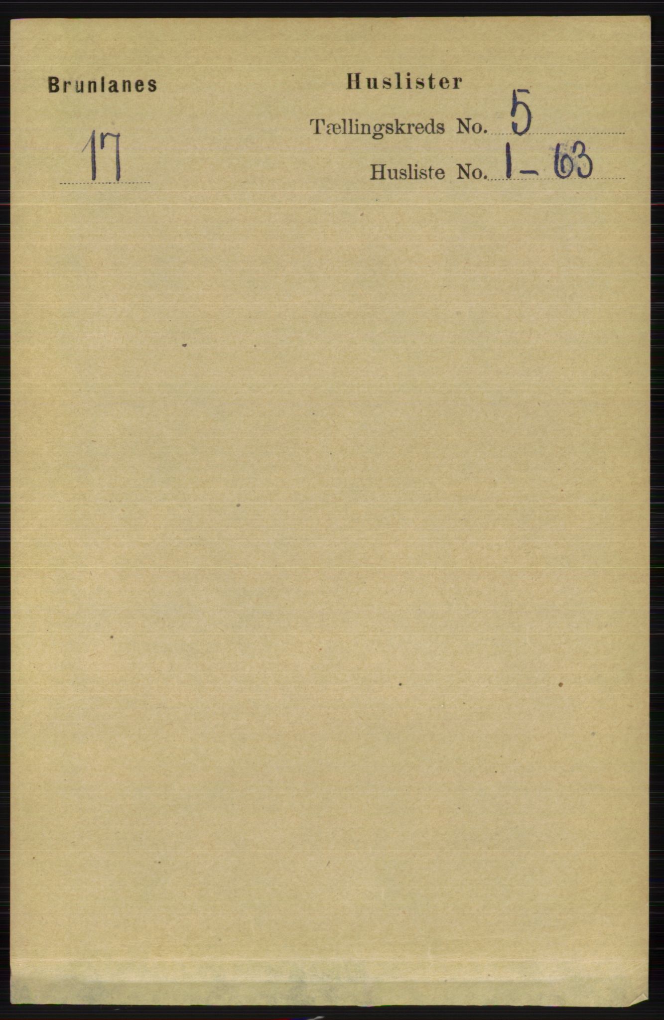 RA, 1891 census for 0726 Brunlanes, 1891, p. 2165