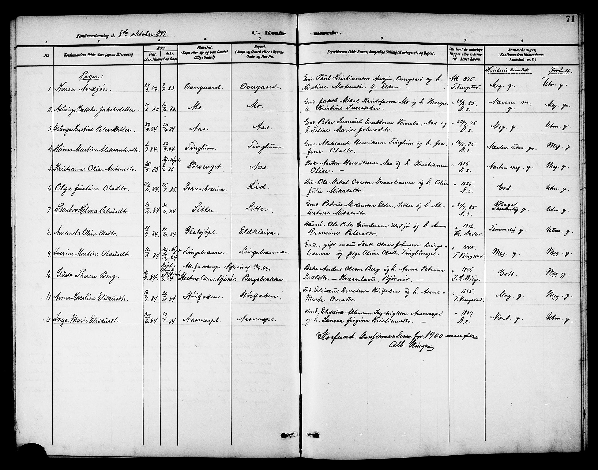 Ministerialprotokoller, klokkerbøker og fødselsregistre - Nord-Trøndelag, SAT/A-1458/742/L0412: Parish register (copy) no. 742C03, 1898-1910, p. 71