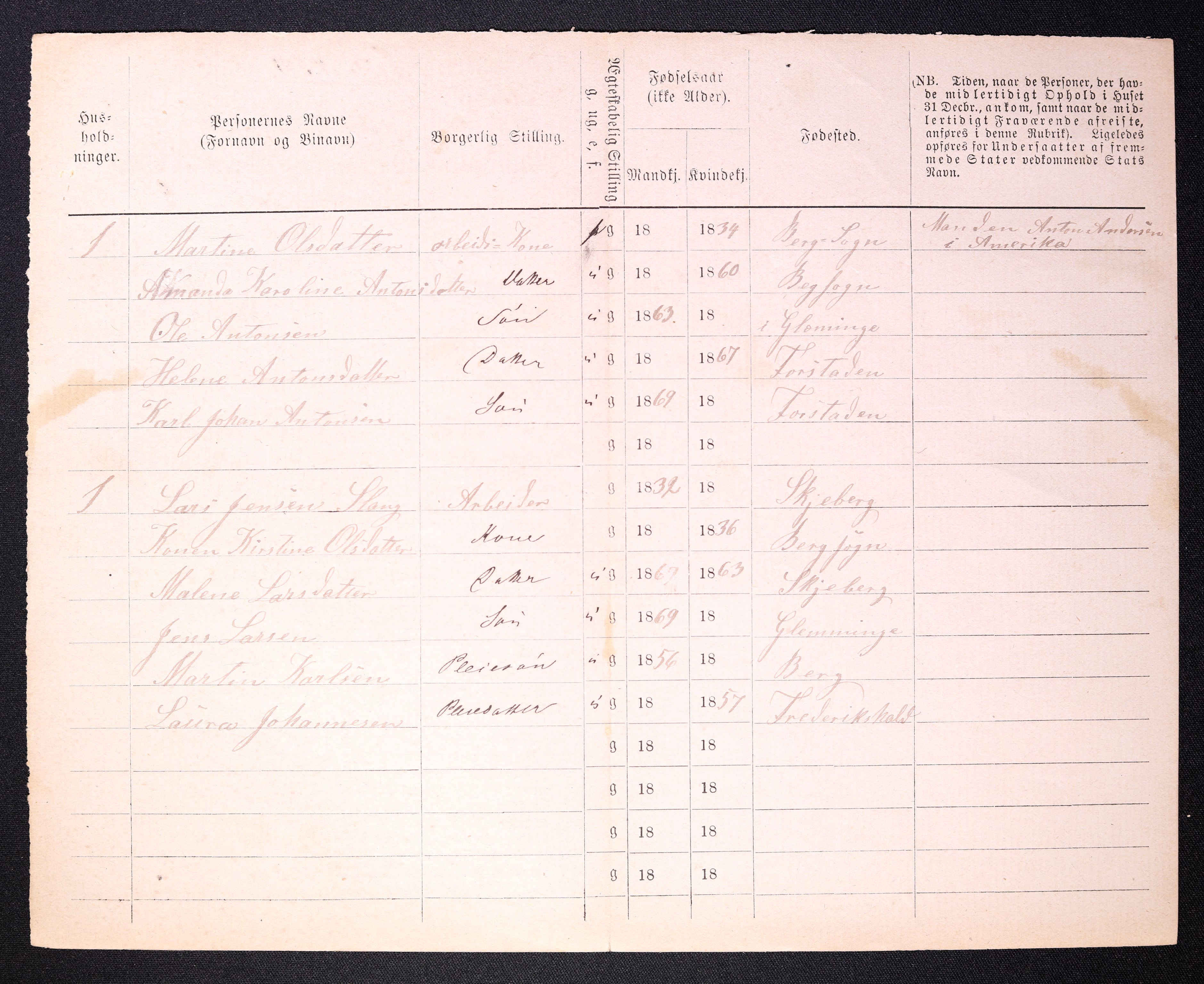 RA, 1870 census for 0103 Fredrikstad, 1870, p. 1078