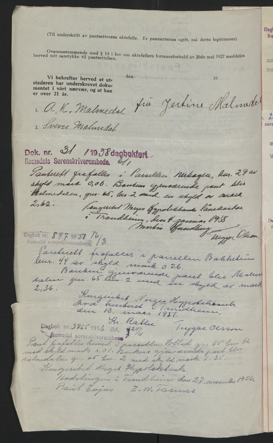 Romsdal sorenskriveri, SAT/A-4149/1/2/2C: Mortgage book no. B1, 1936-1939, Diary no: : 429/1937