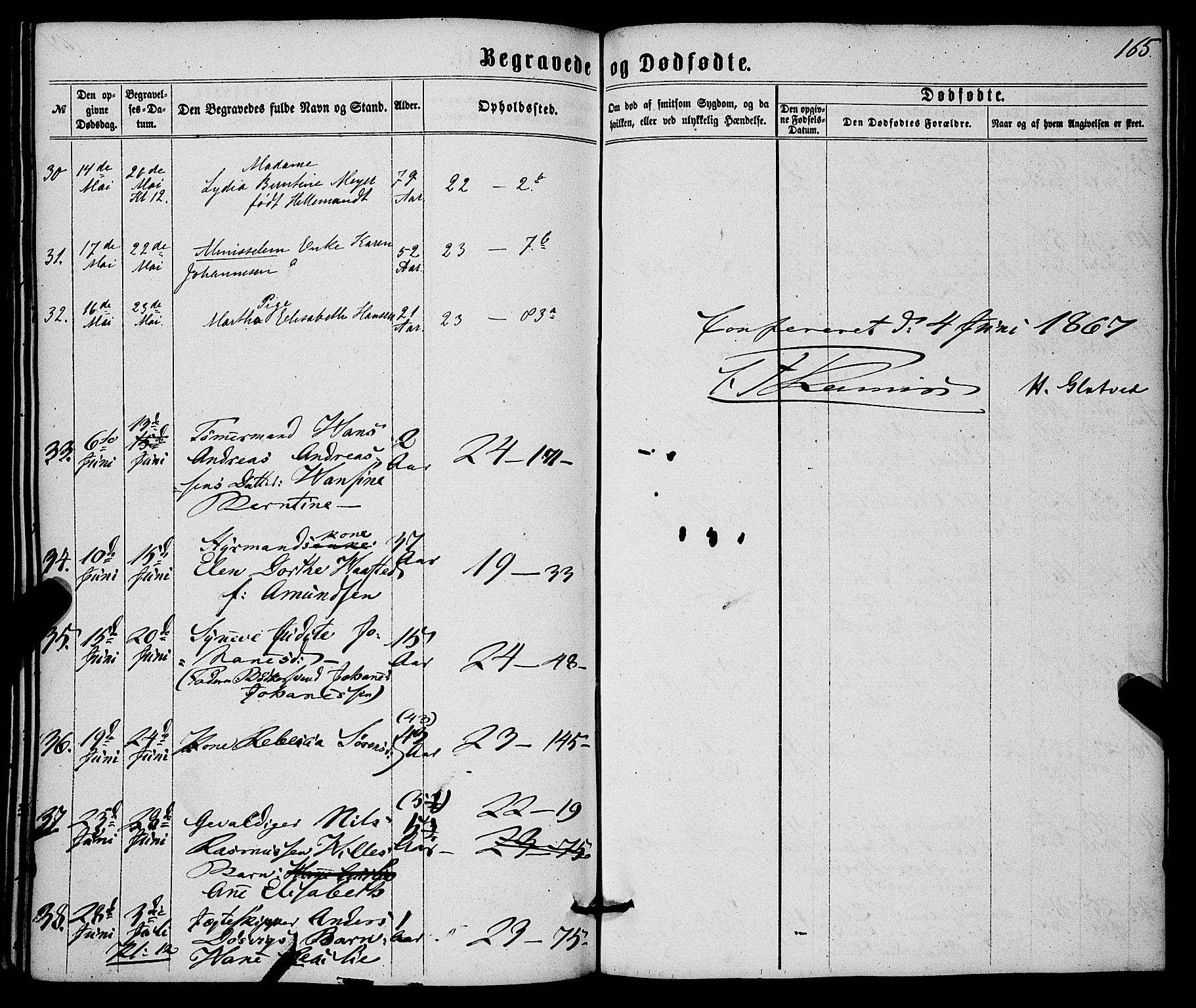 Korskirken sokneprestembete, AV/SAB-A-76101/H/Haa/L0045: Parish register (official) no. E 3, 1863-1875, p. 165