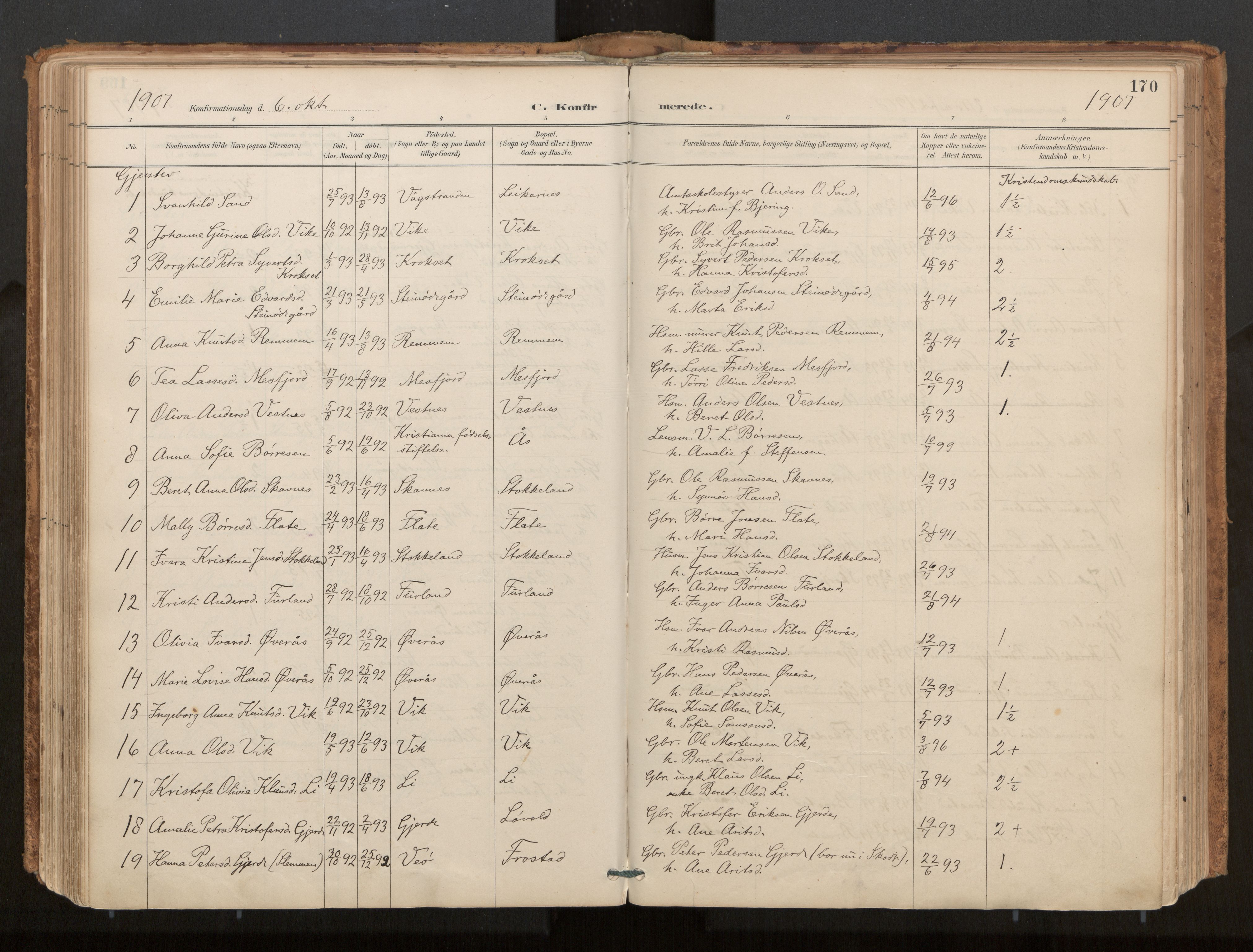 Ministerialprotokoller, klokkerbøker og fødselsregistre - Møre og Romsdal, AV/SAT-A-1454/539/L0531: Parish register (official) no. 539A04, 1887-1913, p. 170