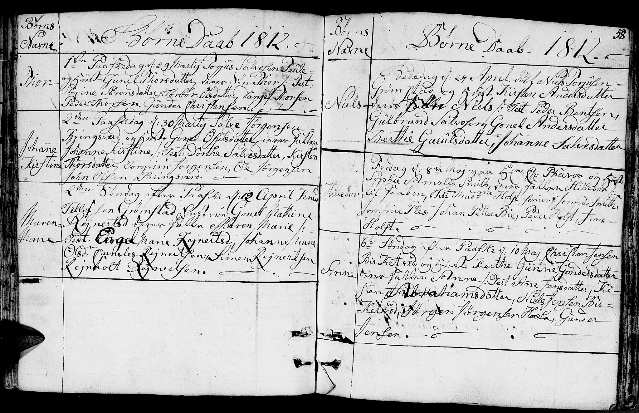 Fjære sokneprestkontor, SAK/1111-0011/F/Fb/L0006: Parish register (copy) no. B 6, 1803-1817, p. 58