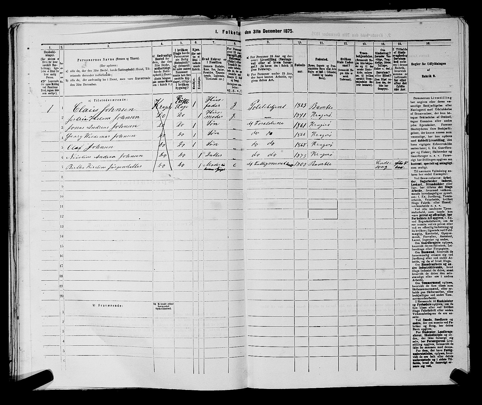 SAKO, 1875 census for 0801P Kragerø, 1875, p. 372