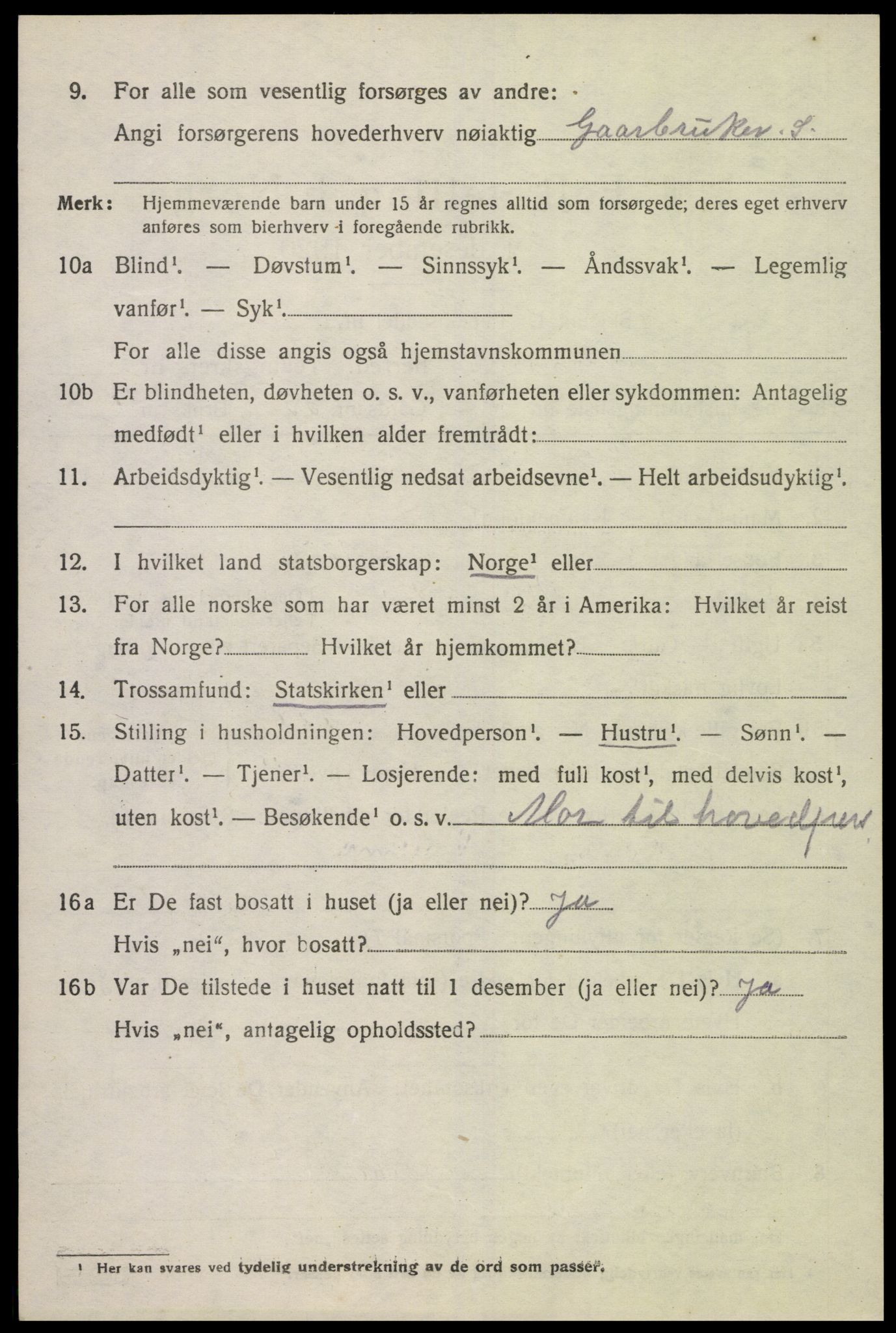 SAK, 1920 census for Vigmostad, 1920, p. 1932