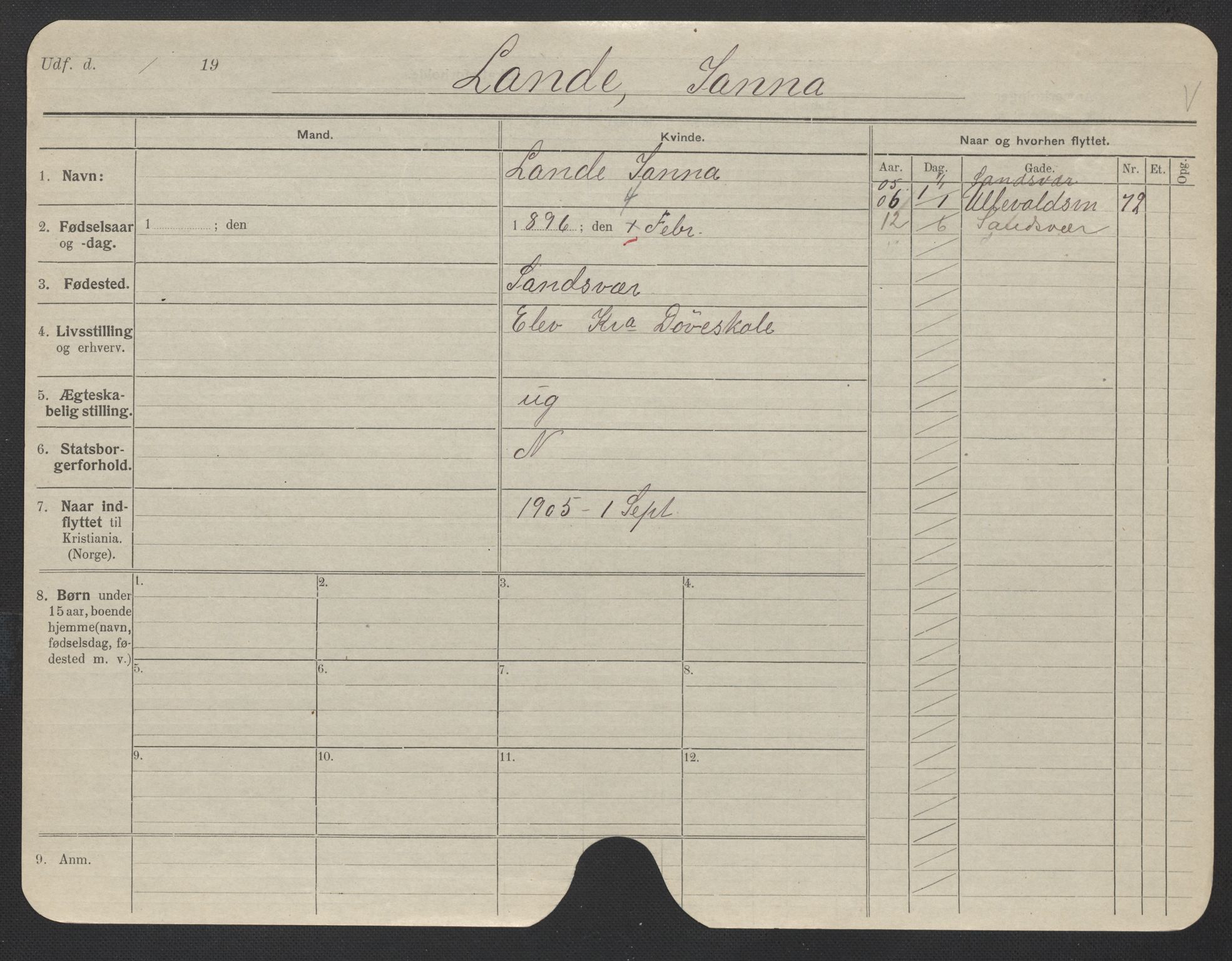 Oslo folkeregister, Registerkort, AV/SAO-A-11715/F/Fa/Fac/L0019: Kvinner, 1906-1914, p. 714a