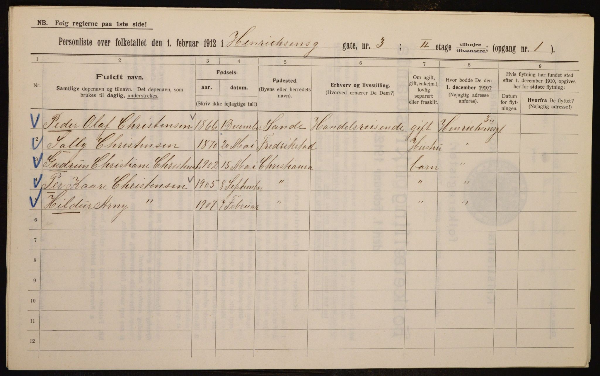 OBA, Municipal Census 1912 for Kristiania, 1912, p. 38899