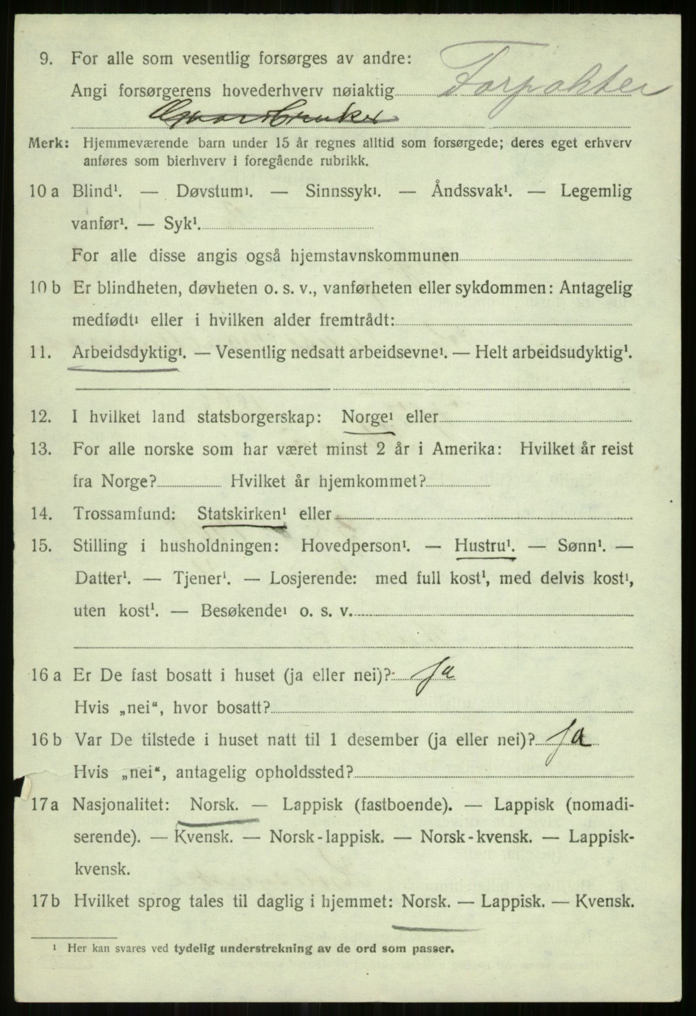 SATØ, 1920 census for Helgøy, 1920, p. 2257