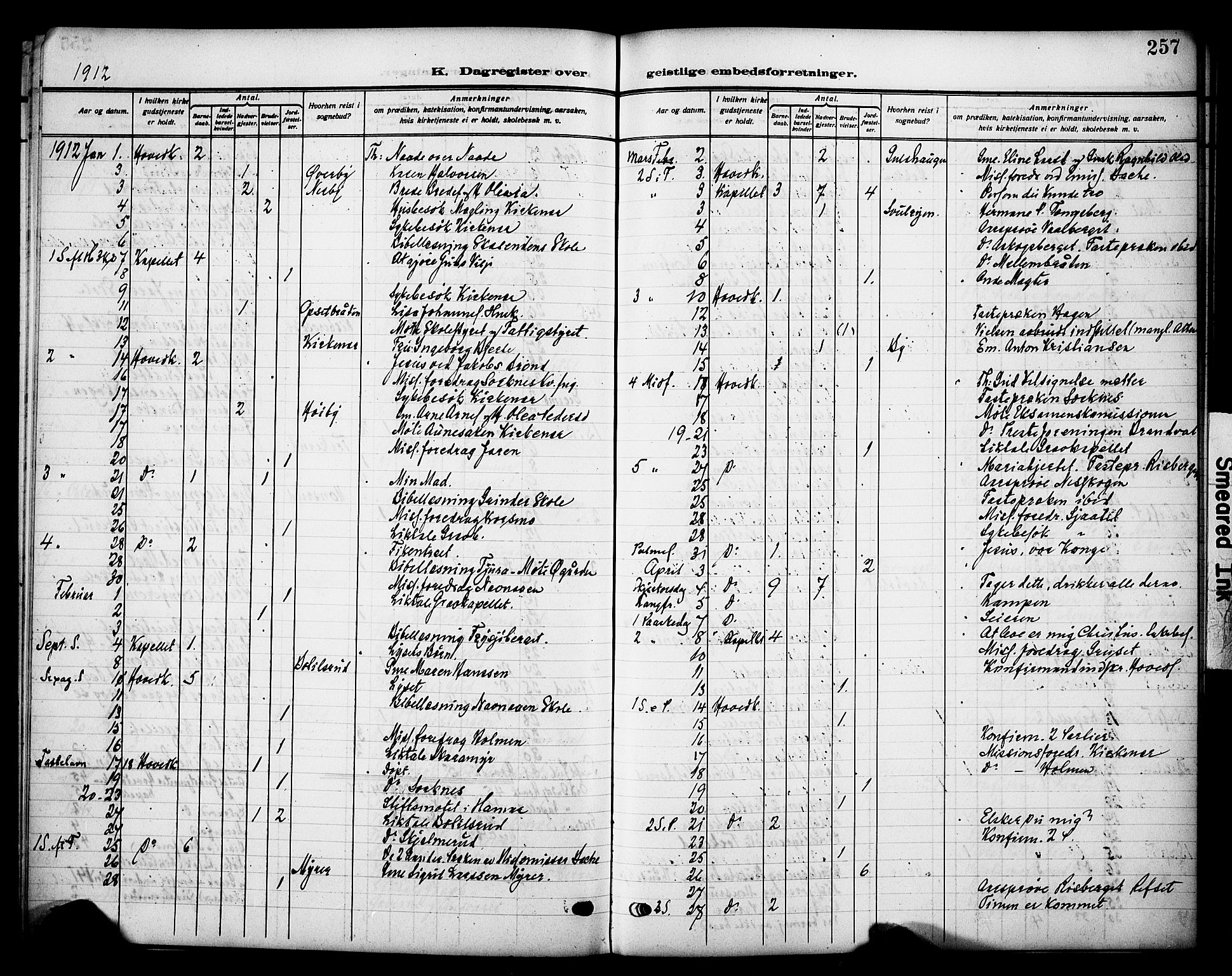 Grue prestekontor, AV/SAH-PREST-036/H/Ha/Haa/L0015: Parish register (official) no. 15, 1911-1922, p. 257