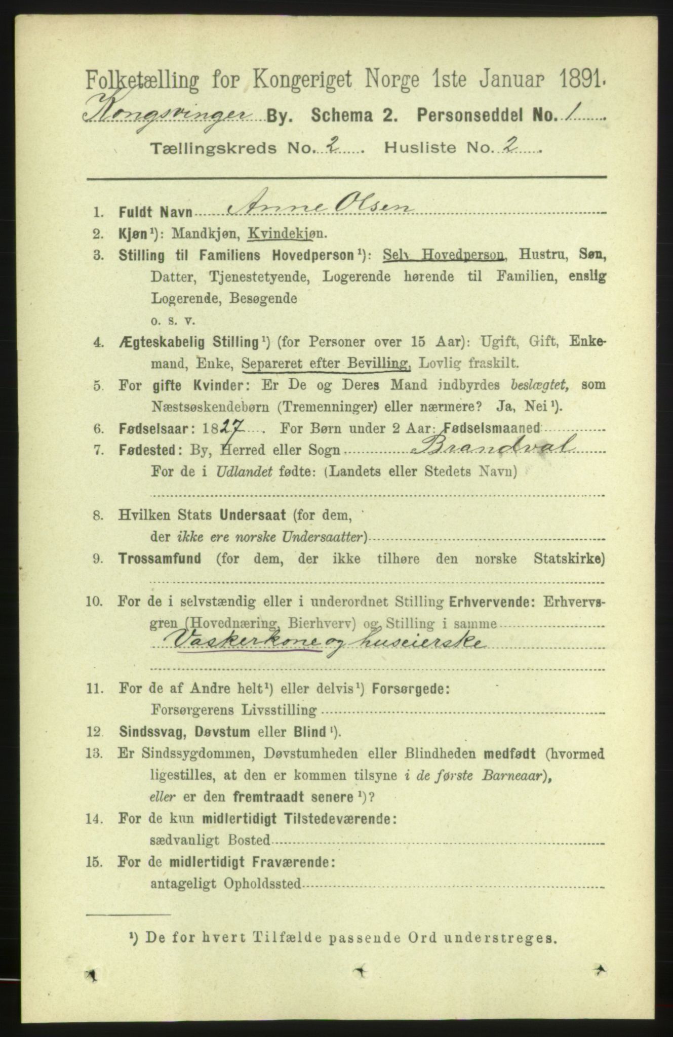 RA, 1891 census for 0402 Kongsvinger, 1891, p. 797