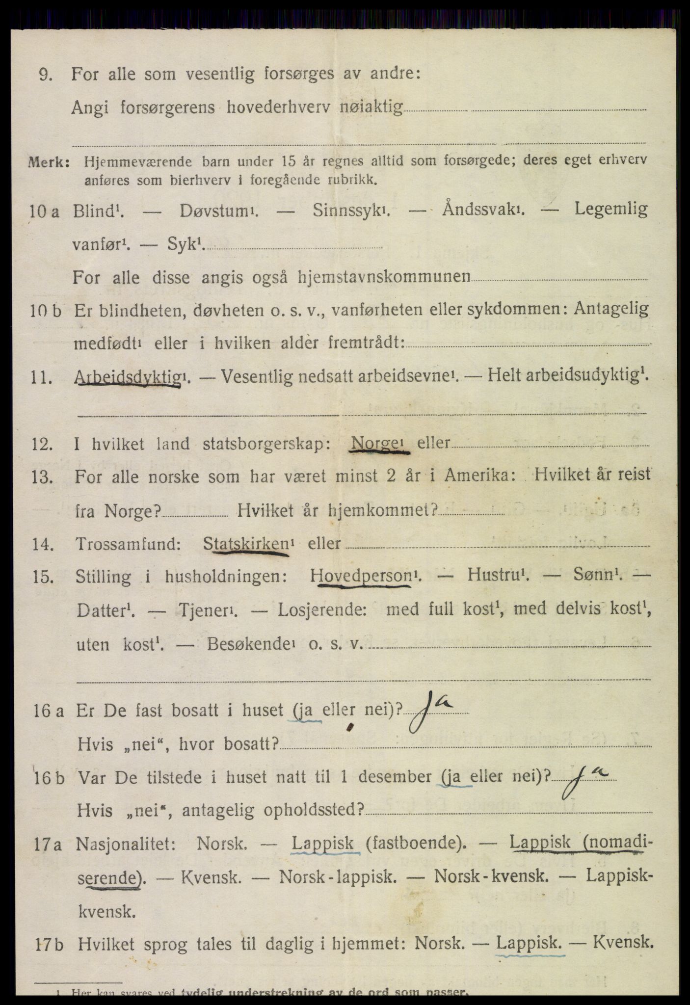 SAT, 1920 census for Snåsa, 1920, p. 3663