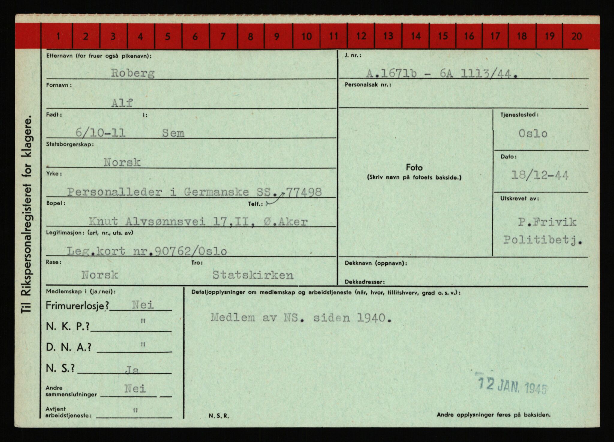 Statspolitiet - Hovedkontoret / Osloavdelingen, AV/RA-S-1329/C/Ca/L0013: Raa - Servold, 1943-1945, p. 1547