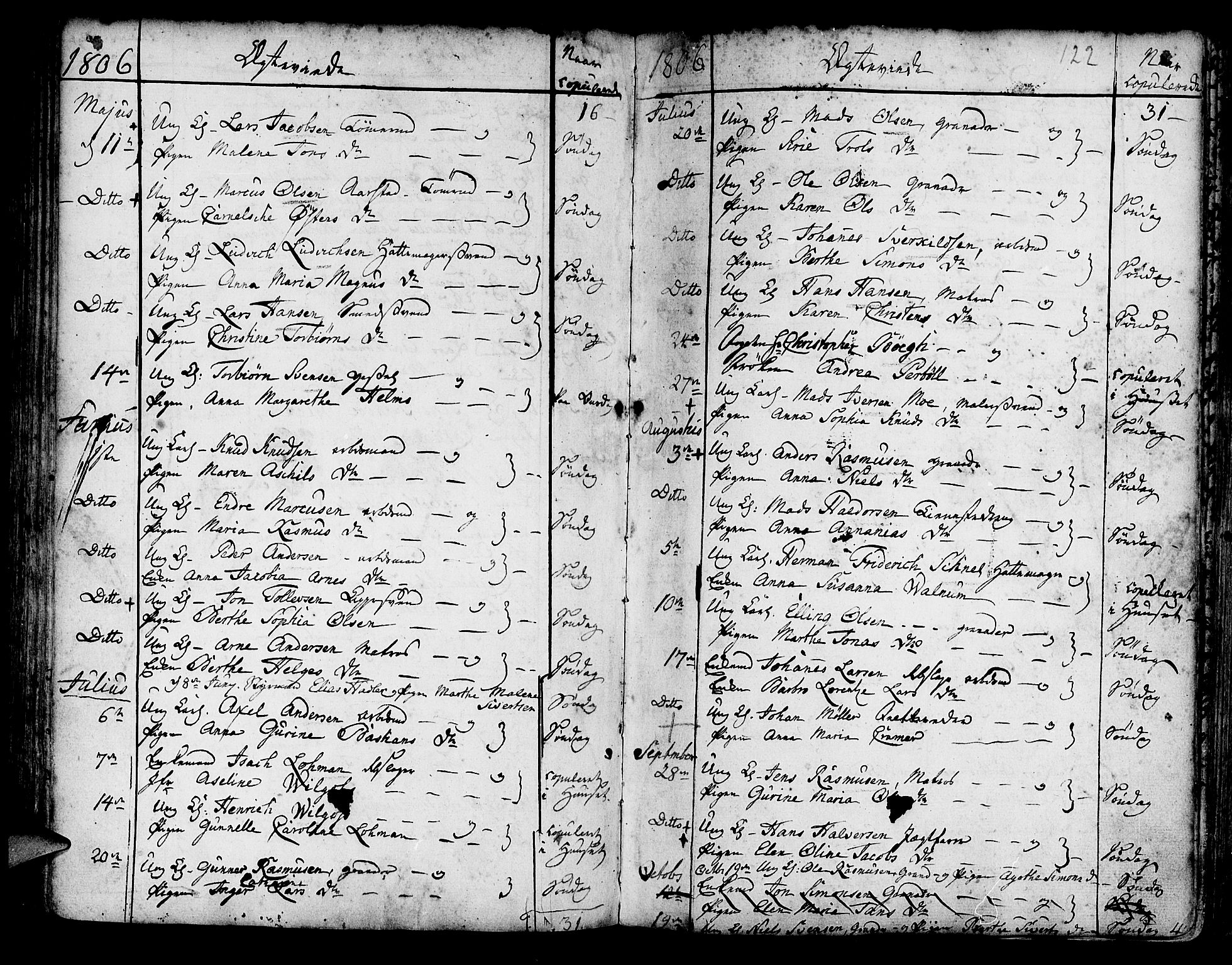 Korskirken sokneprestembete, SAB/A-76101/H/Haa/L0009: Parish register (official) no. A 9, 1743-1861, p. 122