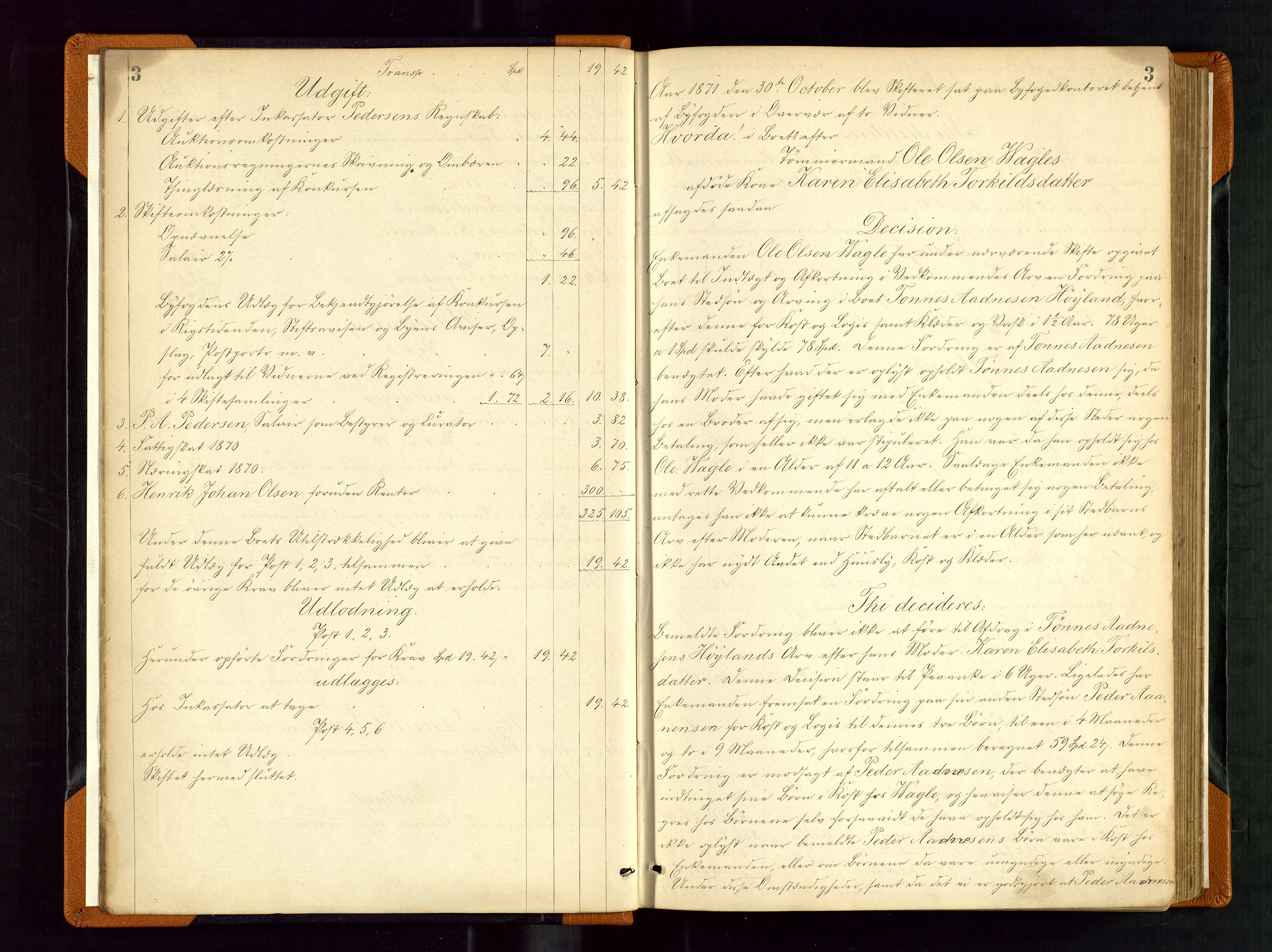 Stavanger byfogd, AV/SAST-A-101408/001/5/50/503BD/L0002: Skifteutlodningsprotokoll, 1871-1878, p. 3