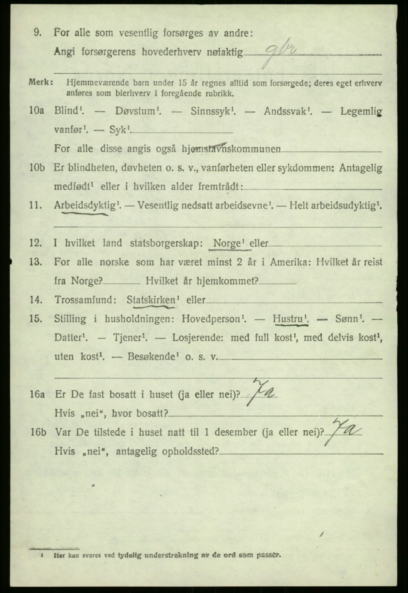 SAB, 1920 census for Solund, 1920, p. 3141