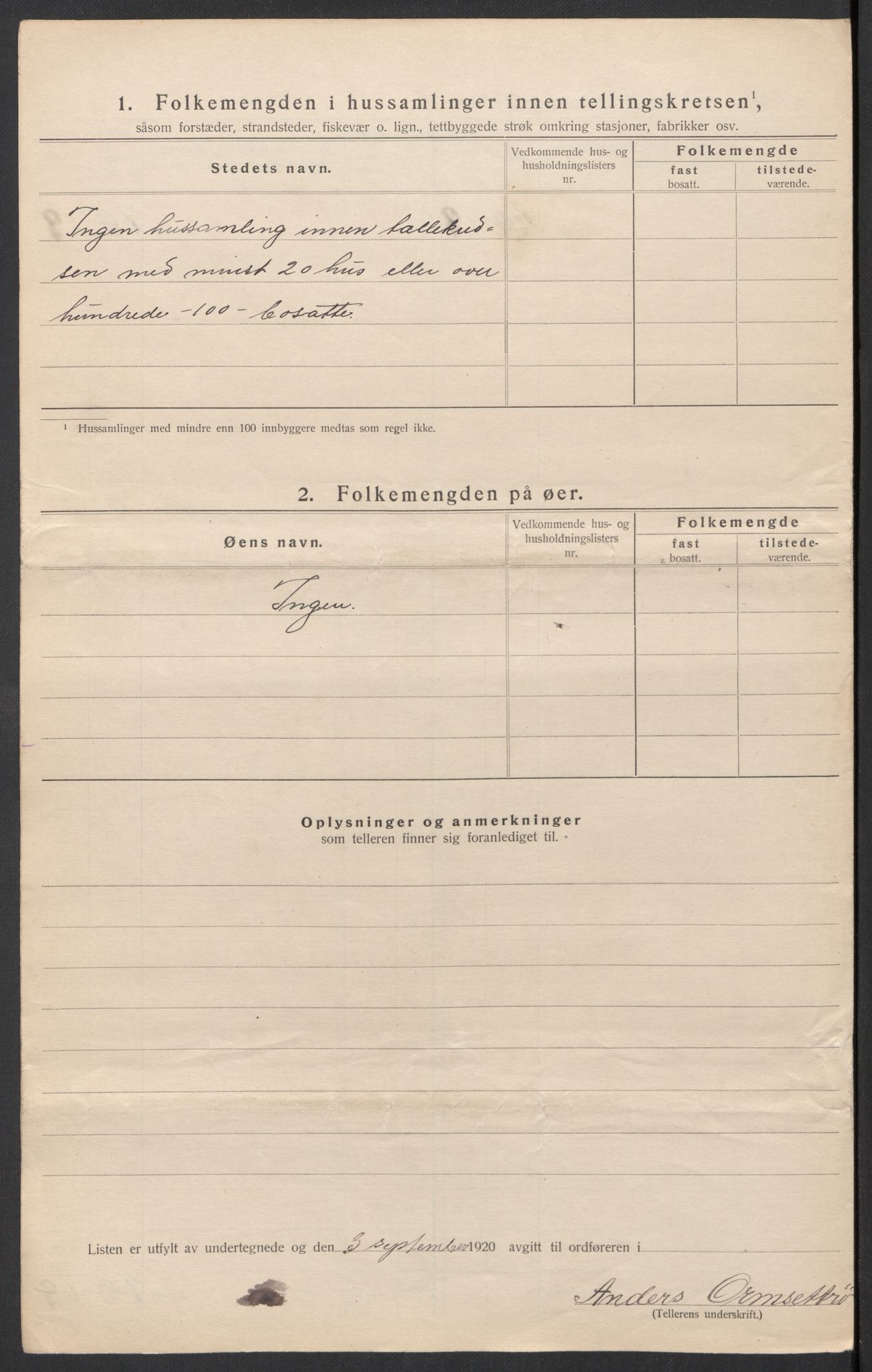 SAT, 1920 census for Tingvoll, 1920, p. 36