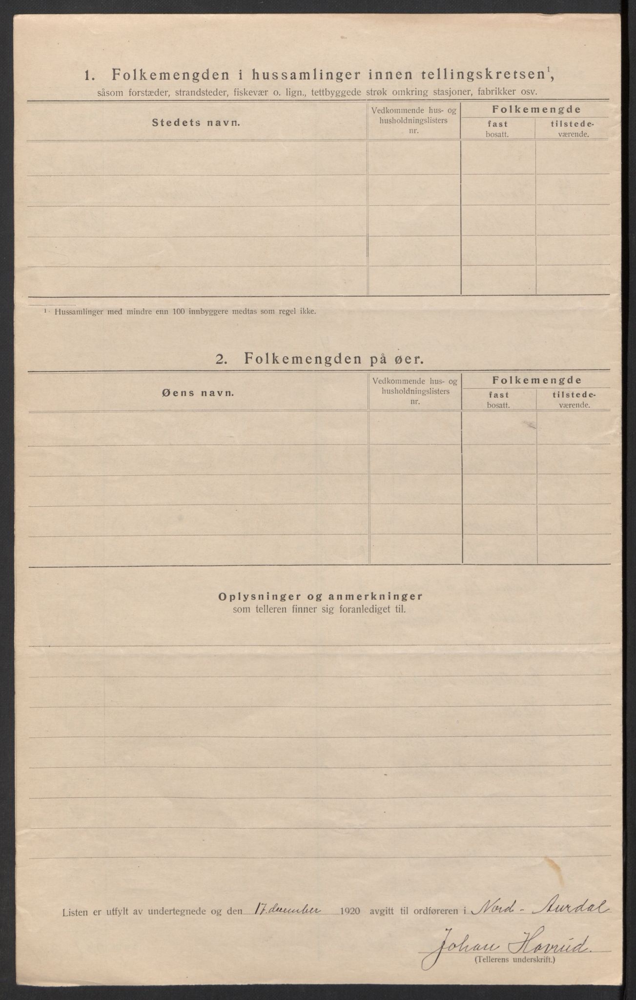 SAH, 1920 census for Nord-Aurdal, 1920, p. 38