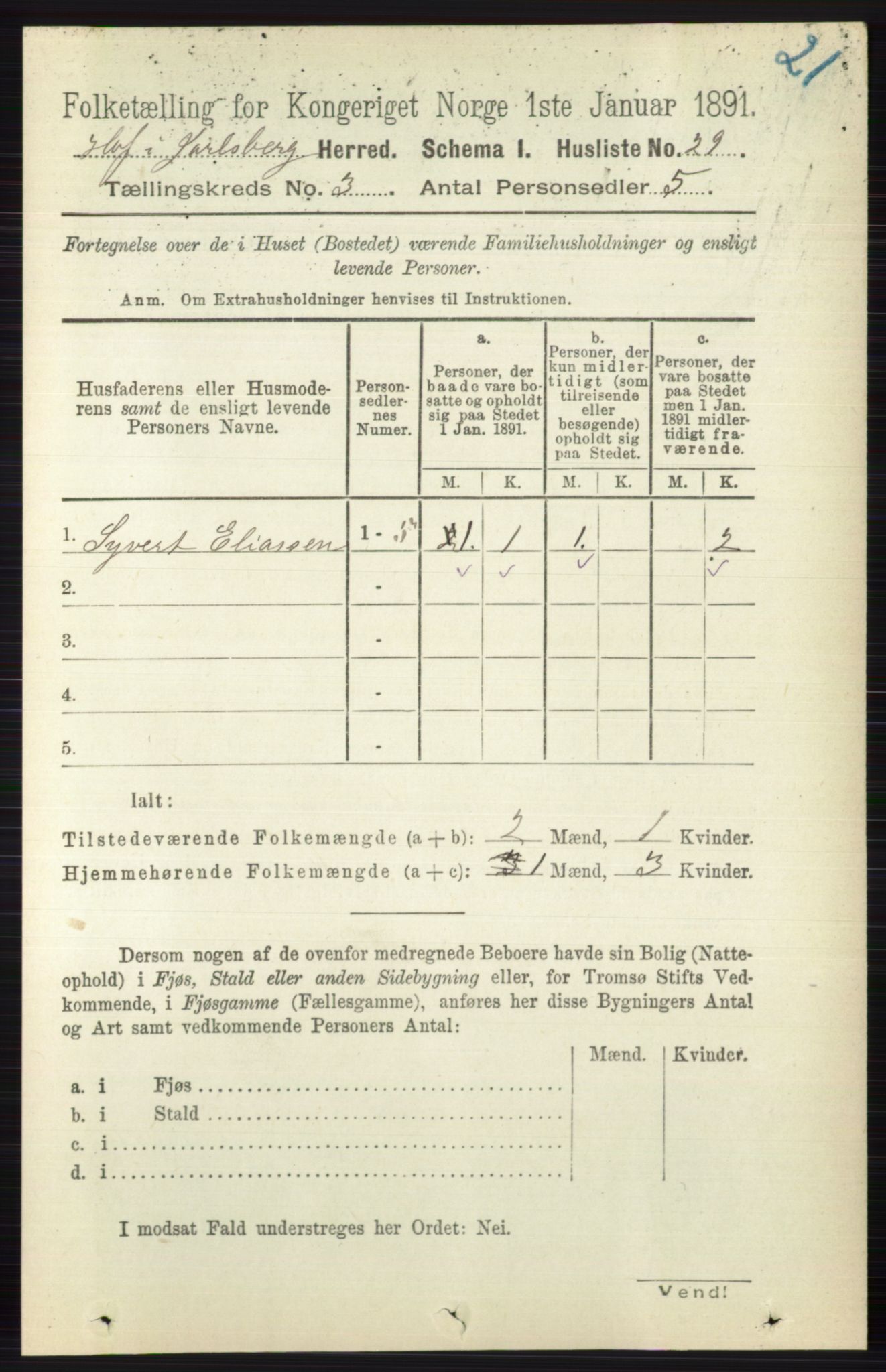 RA, 1891 census for 0714 Hof, 1891, p. 873