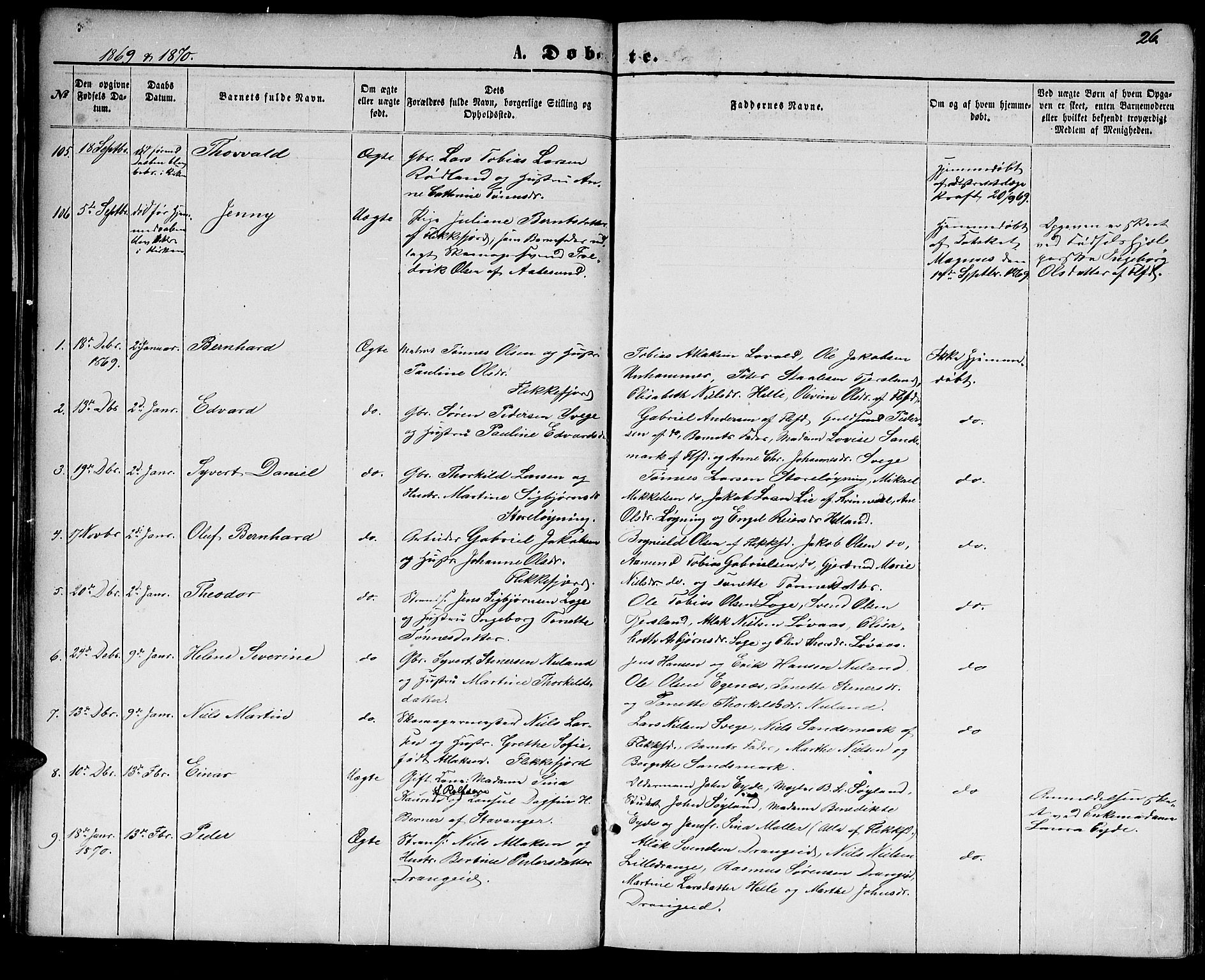 Flekkefjord sokneprestkontor, SAK/1111-0012/F/Fb/Fbc/L0006: Parish register (copy) no. B 6, 1866-1879, p. 26