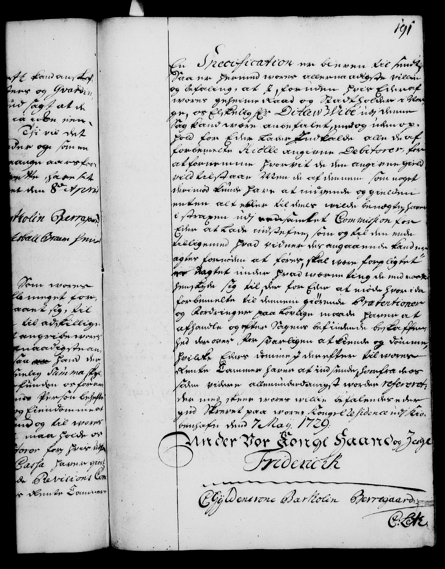 Rentekammeret, Kammerkanselliet, RA/EA-3111/G/Gg/Gga/L0003: Norsk ekspedisjonsprotokoll med register (merket RK 53.3), 1727-1734, p. 191