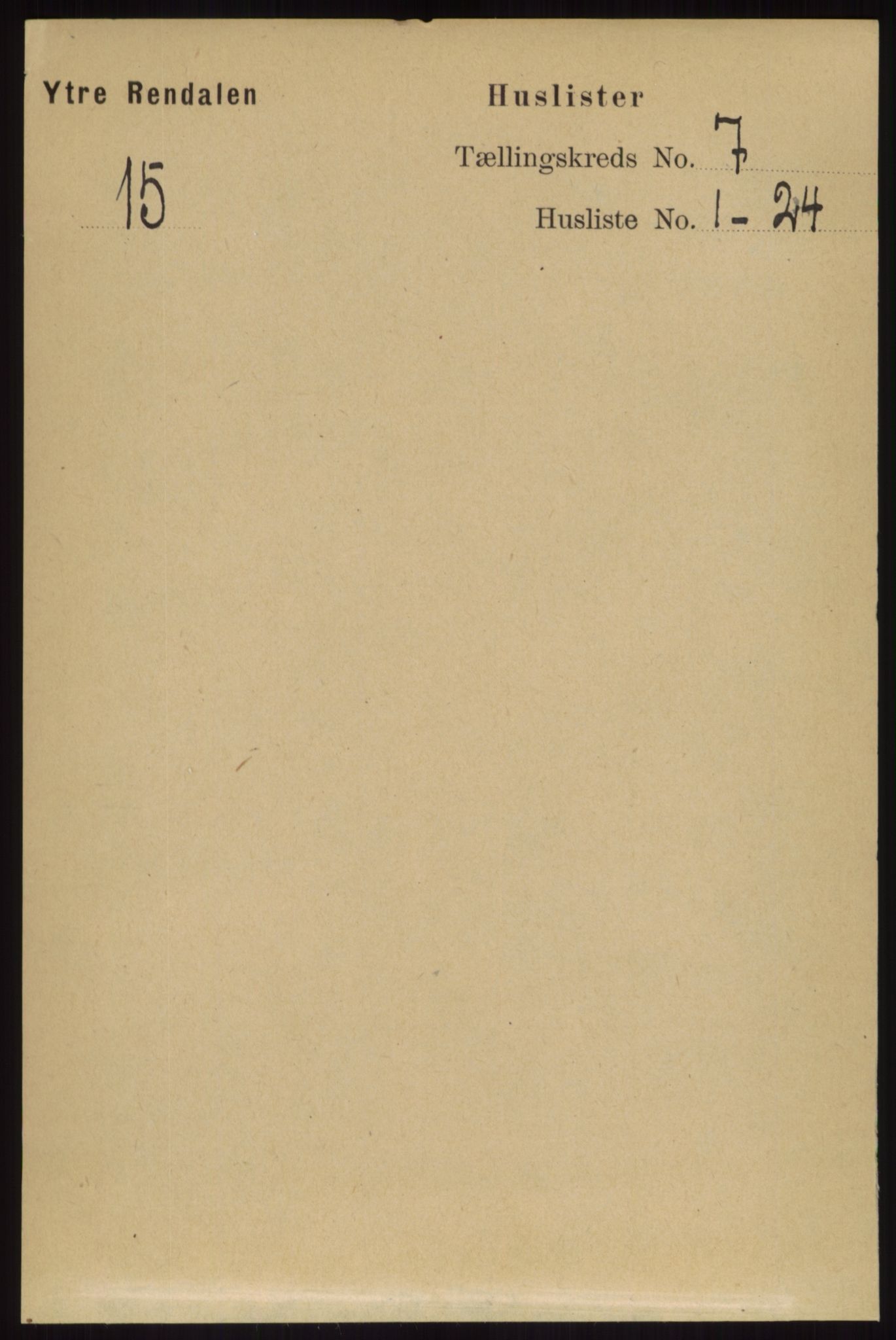 RA, 1891 census for 0432 Ytre Rendal, 1891, p. 1818