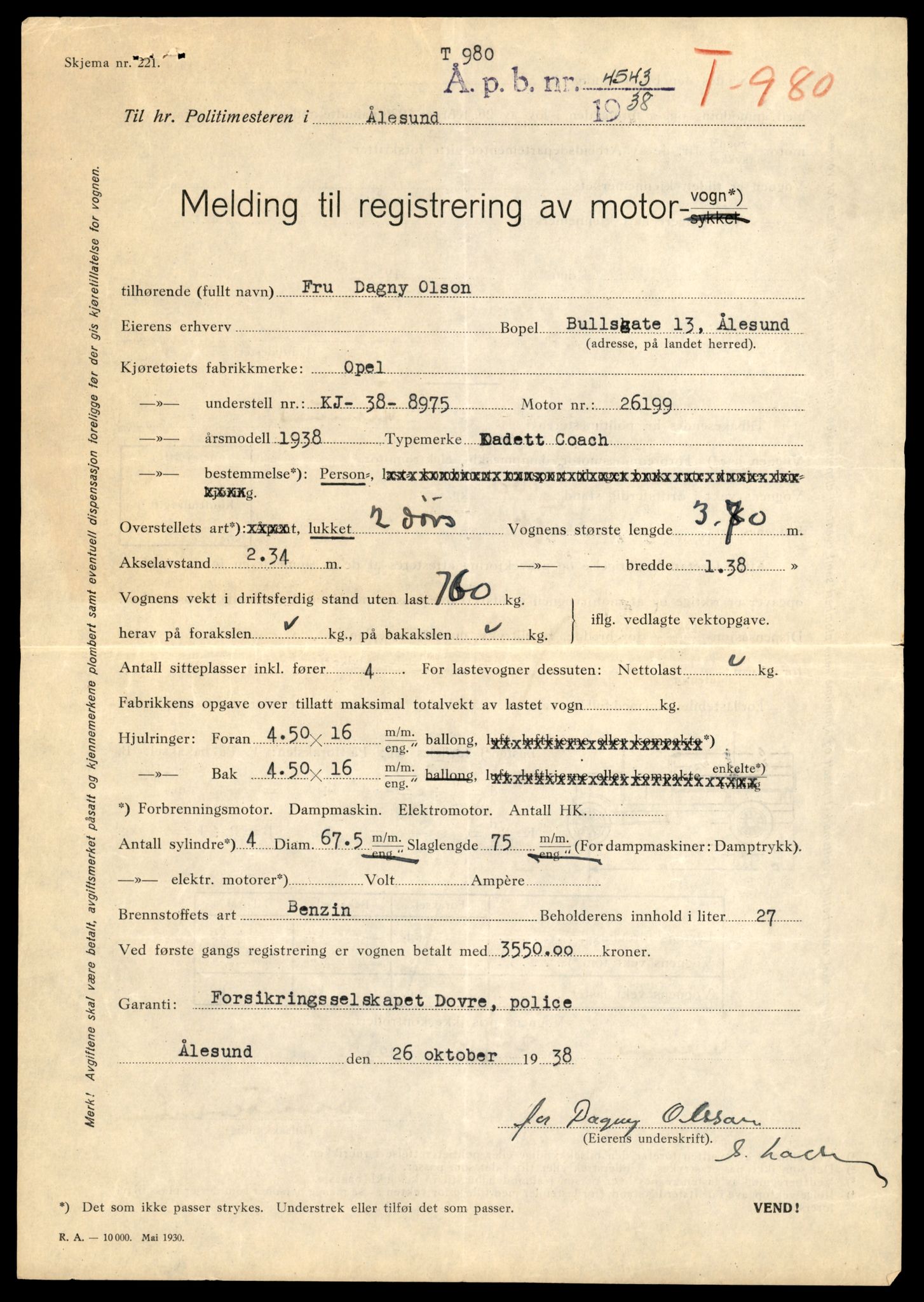 Møre og Romsdal vegkontor - Ålesund trafikkstasjon, AV/SAT-A-4099/F/Fe/L0022: Registreringskort for kjøretøy T 10584 - T 10694, 1927-1998, p. 1409
