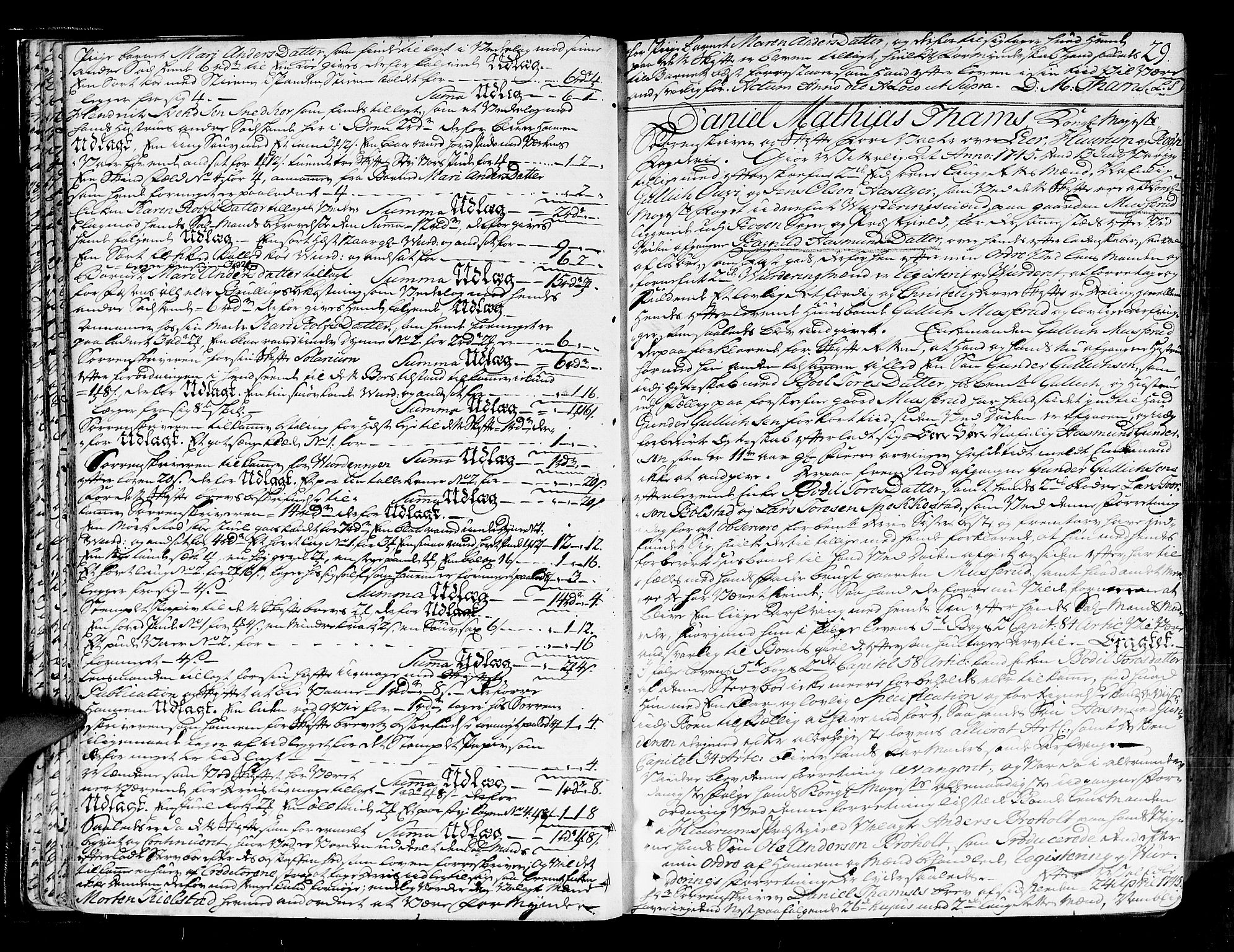Lier, Røyken og Hurum sorenskriveri, AV/SAKO-A-89/H/Hc/L0004: Skifteprotokoll, 1745-1761, p. 28b-29a